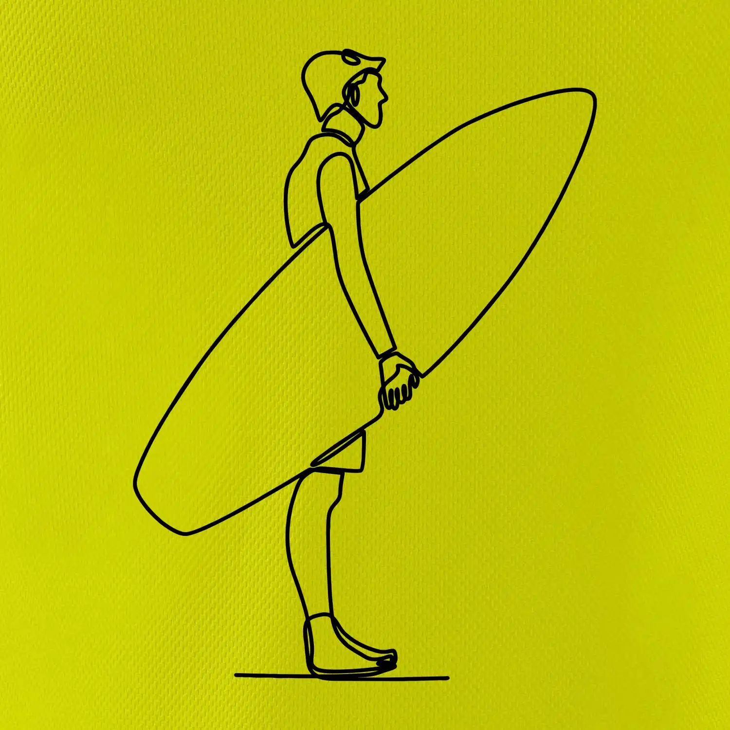 Surfař stojící jedním tahem