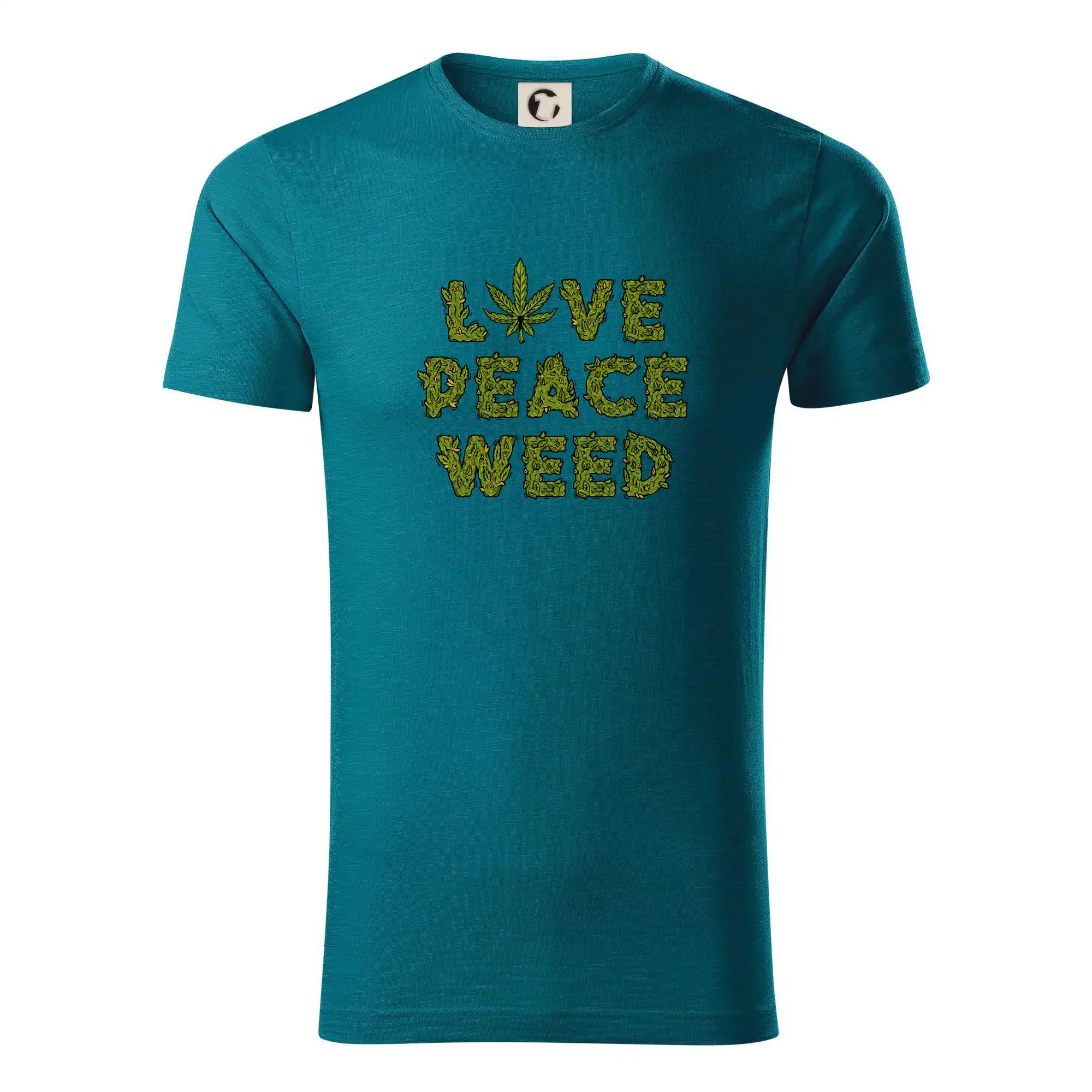 Tričká pre pohodový ľudí - Love peace weed - Tričko z organickej bavlny