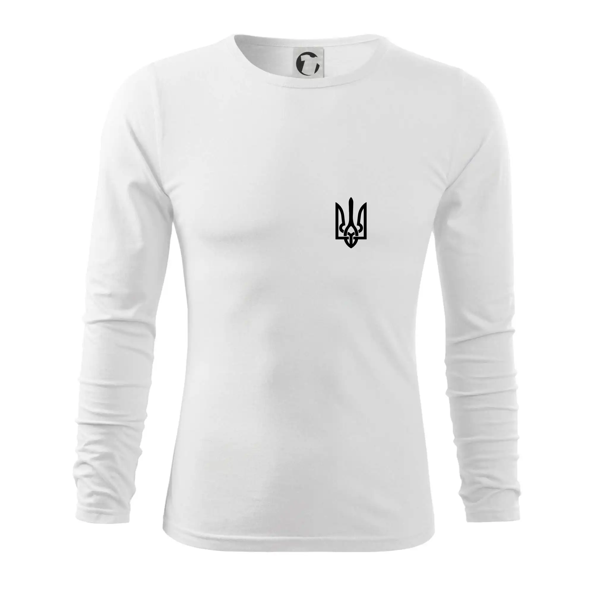 Tričká s vlajkou ukrajiny - Ukrajina trojzubec prsník - Tričko s dlhým rukávom FIT-T long sleeve