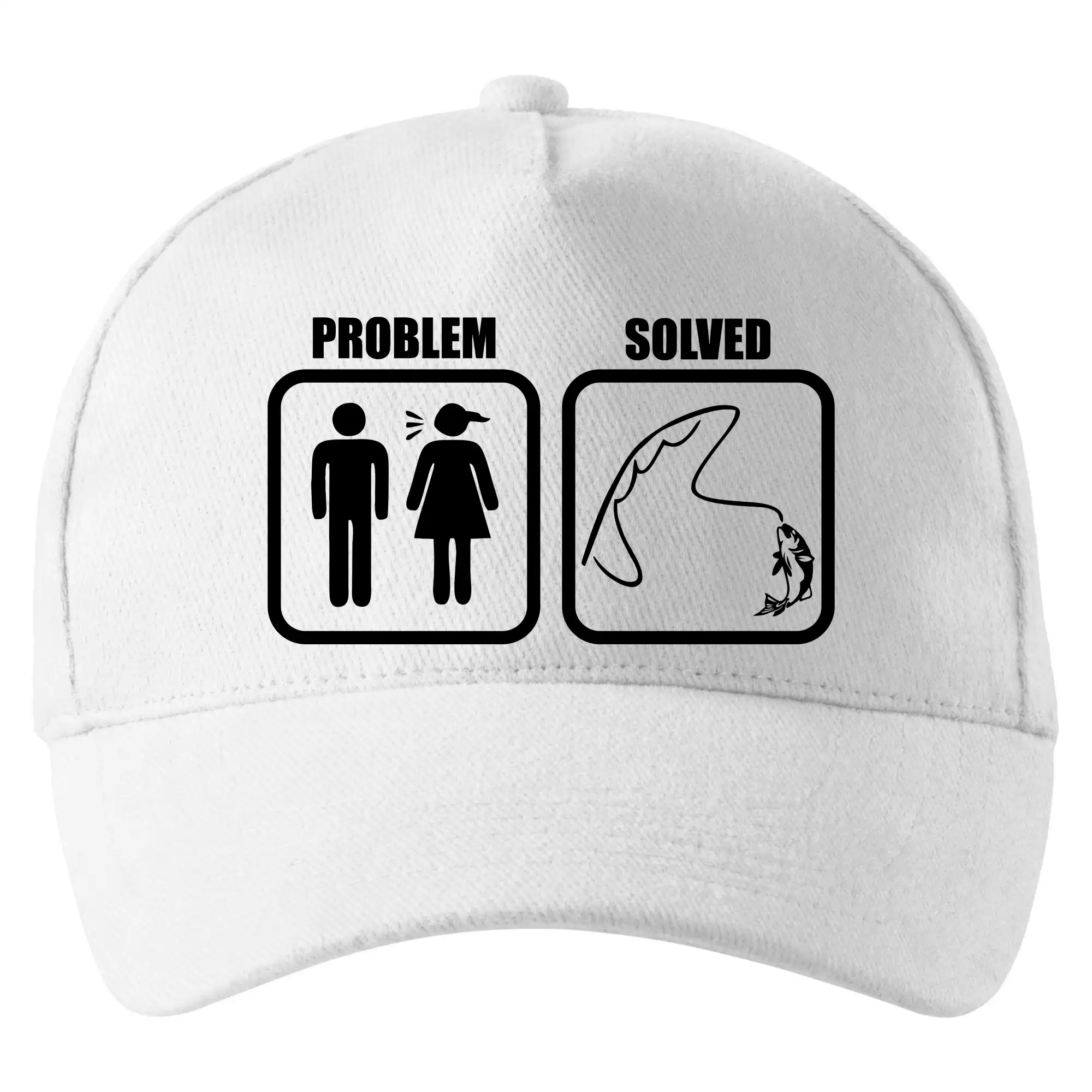 Tričká Problem Solved - Problém rybárčenie - Šiltovka so zahnutým šiltom a mosaznou sponou