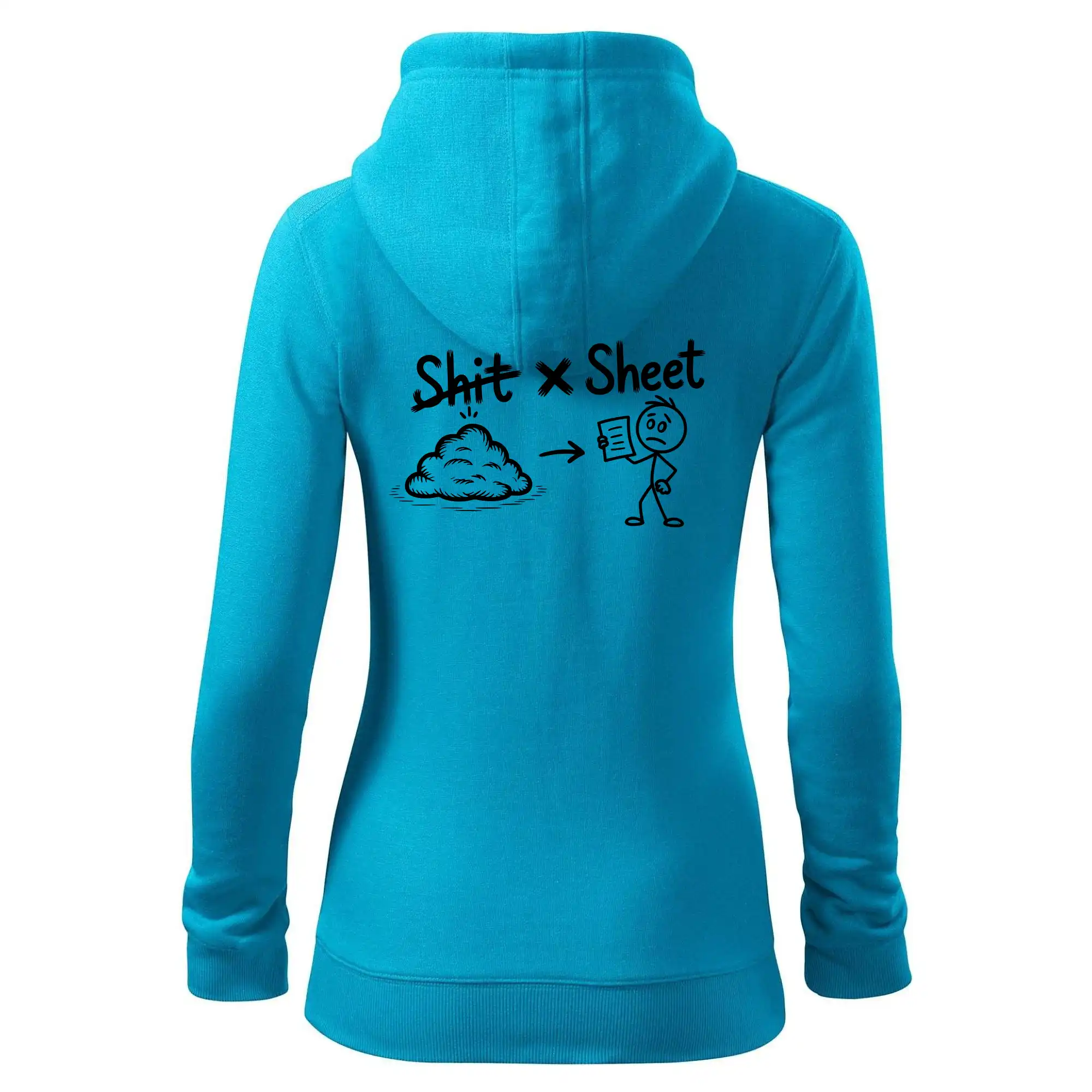 Ďalšie tričká pre školákov - Anglický slovníček - Shit - Sheet - Mikina dámska trendy zipper s kapucňou