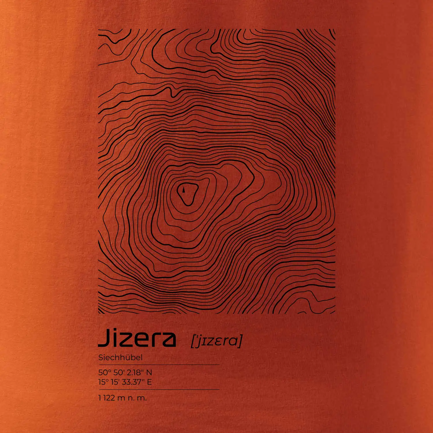 Jizera - vrstevnice v obdélníku