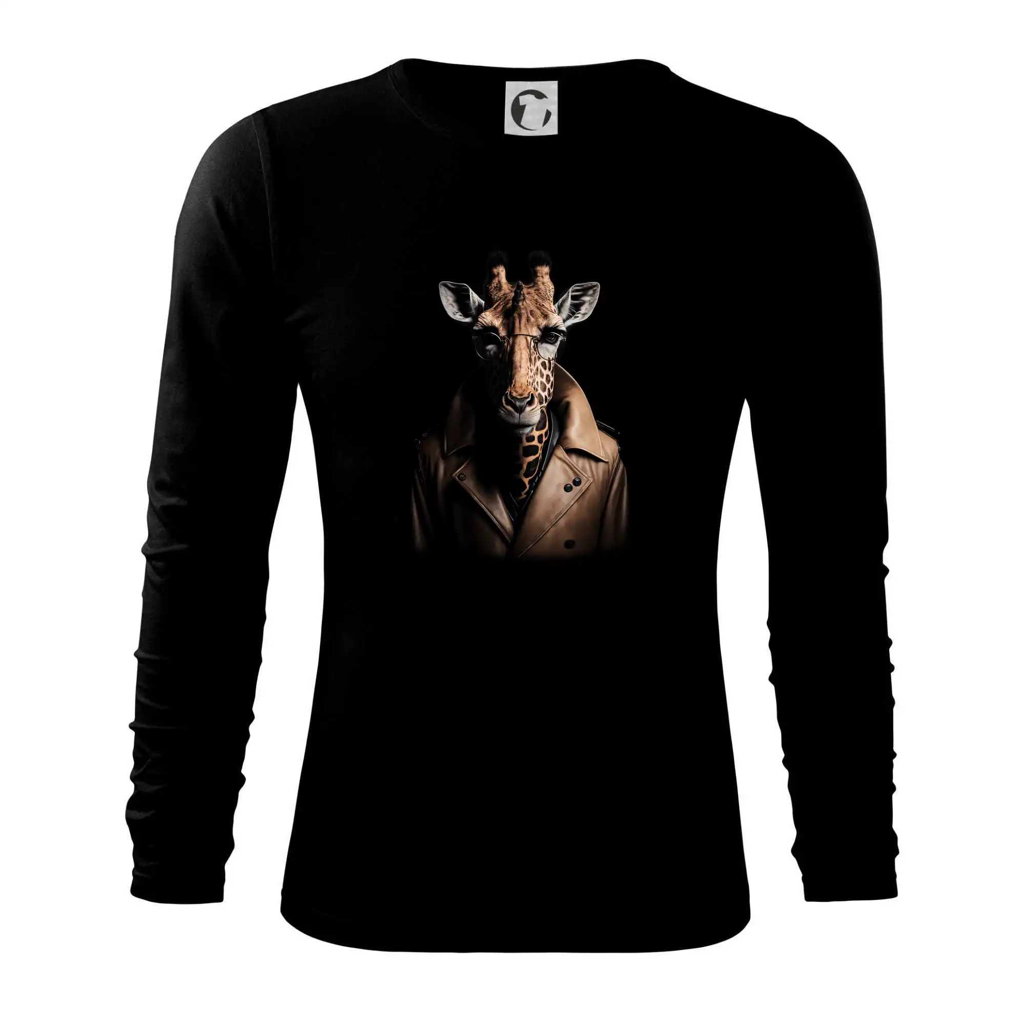 Žirafa v kožené bundě