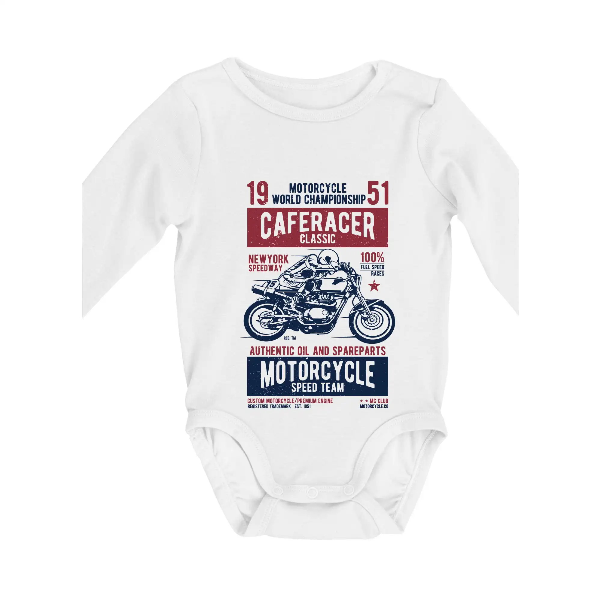 Caferacer Classic Race - Body dojčenské s dlhým rukávom