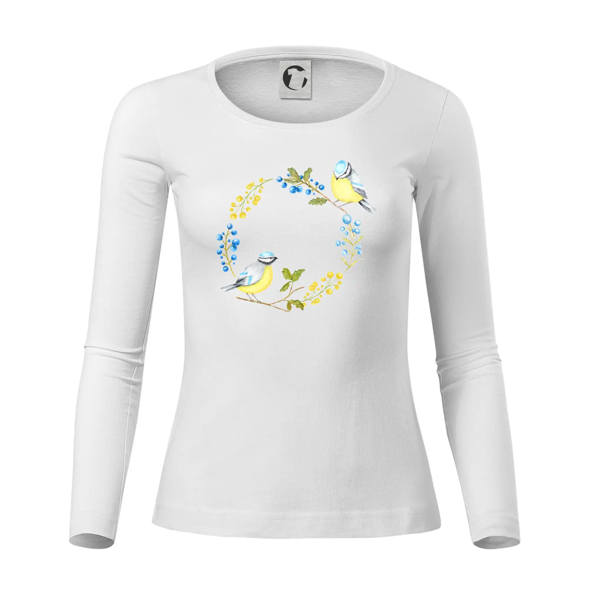 Sýkorky na kruhu z květin