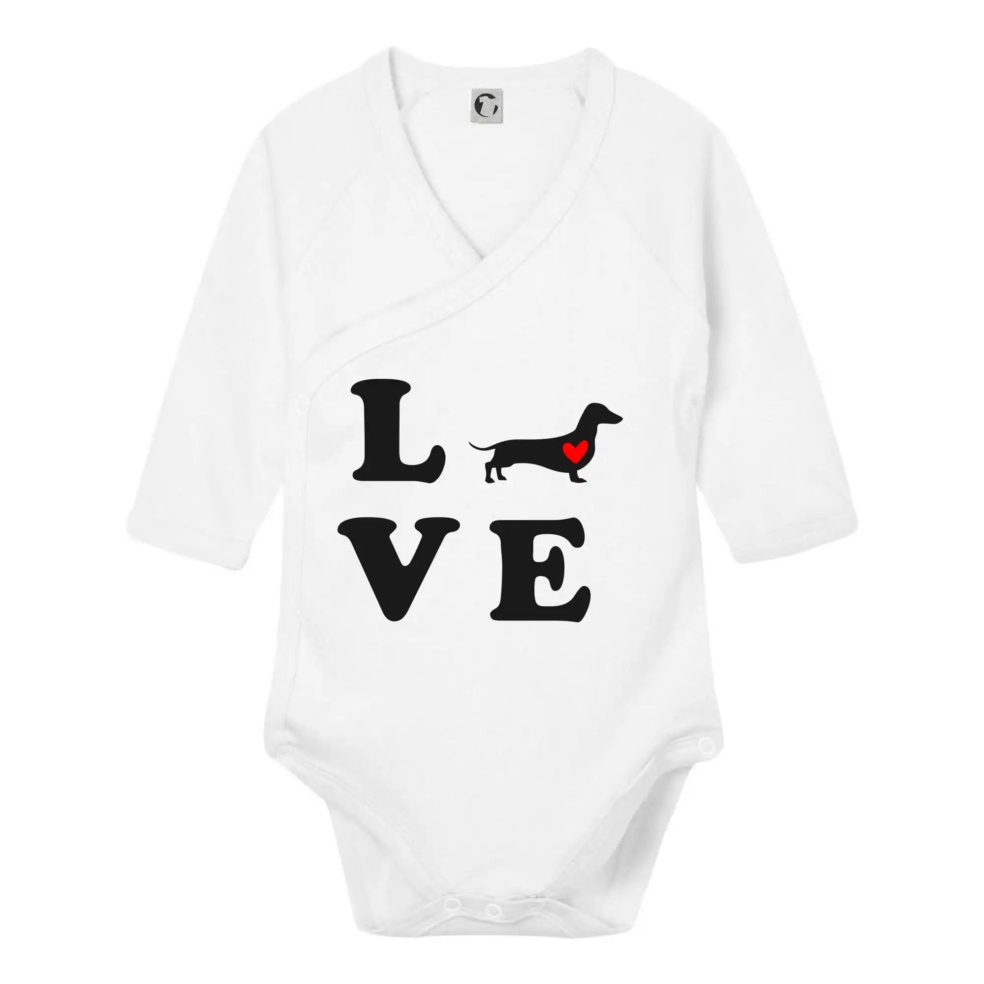 Tričká s motívom jazvečíka - Jazvečík - Love - Body zavinovacie s dlhým rukávom