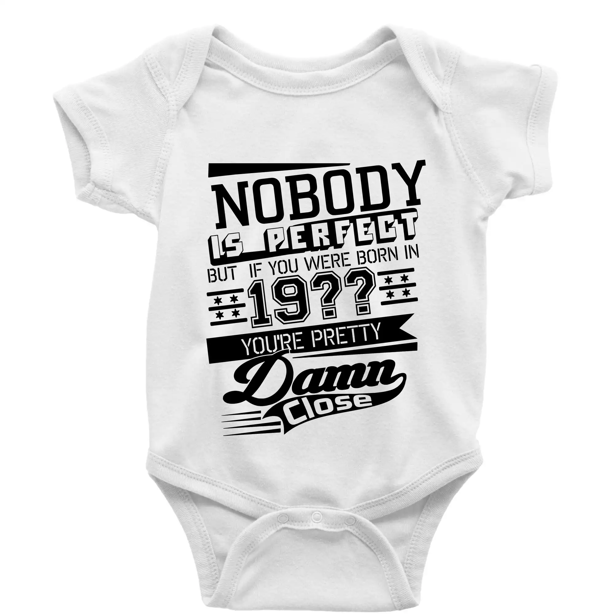 Tričká na párty - Nobody is perfect - Vlastný ročník - Body dojčenské s krátkym rukávom