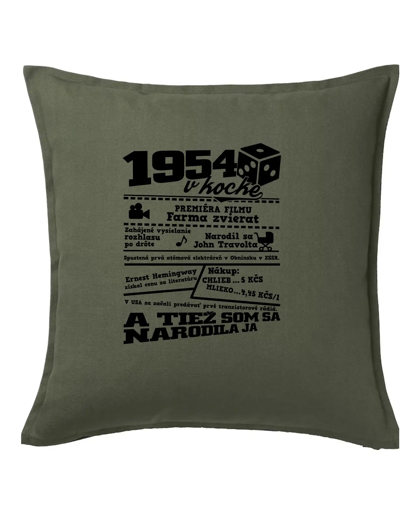 Narodeninové tričko 1954 - 1954 v kocke - Vankúš 50x50