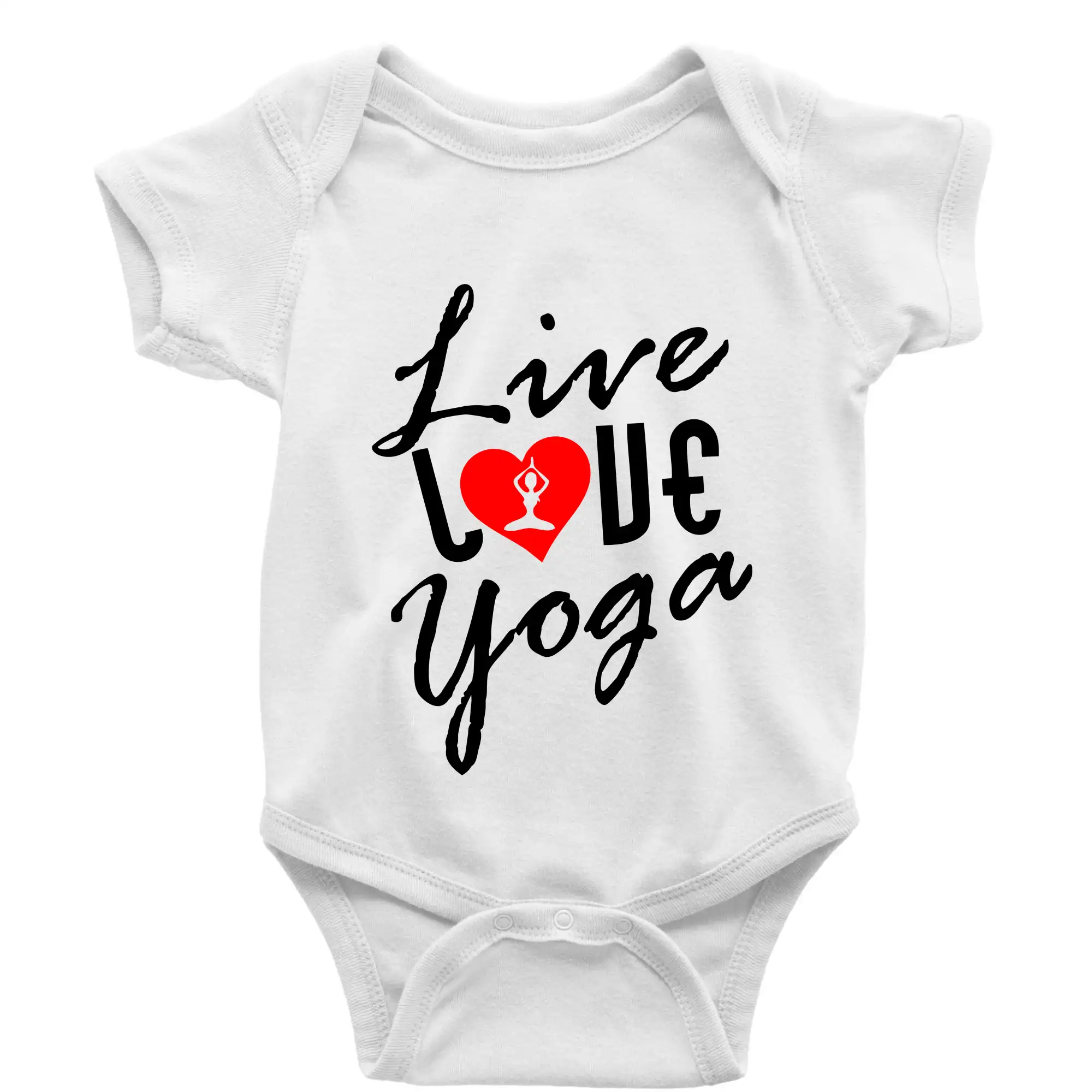Tričká na jógu - Live Love Yoga - Body dojčenské s krátkym rukávom