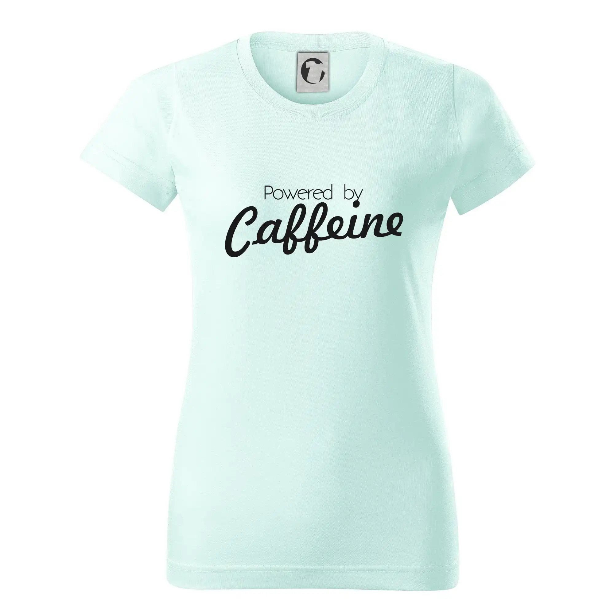 Motívy pre baristu a milovníkov kávy - Powered by Caffeine - Dámske tričko basic - ľahko voľnejšie a dlhšie