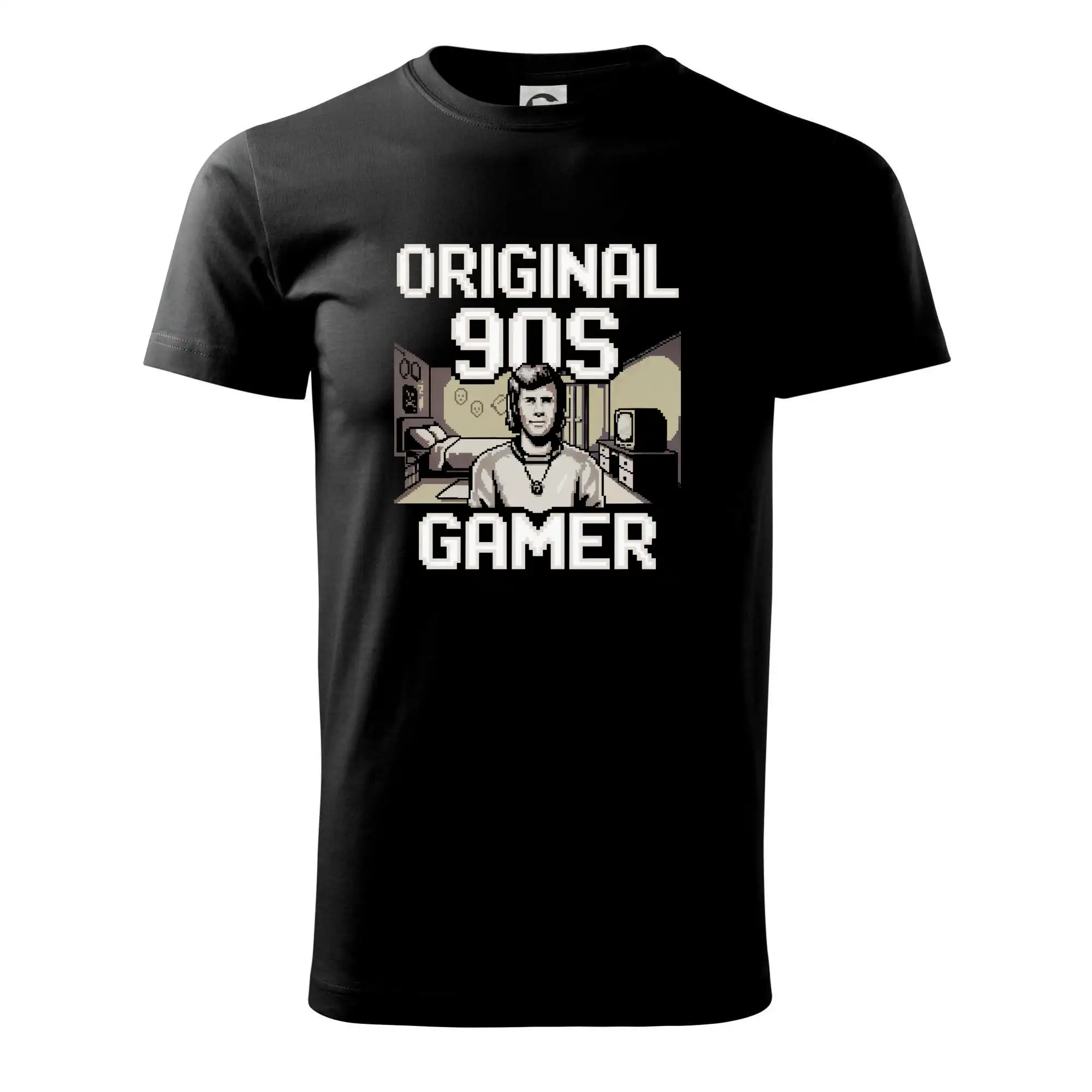 Tričká pre ajťákov - Original 90s gamer - béžový - Tričko extra veľké  (5-8XL)