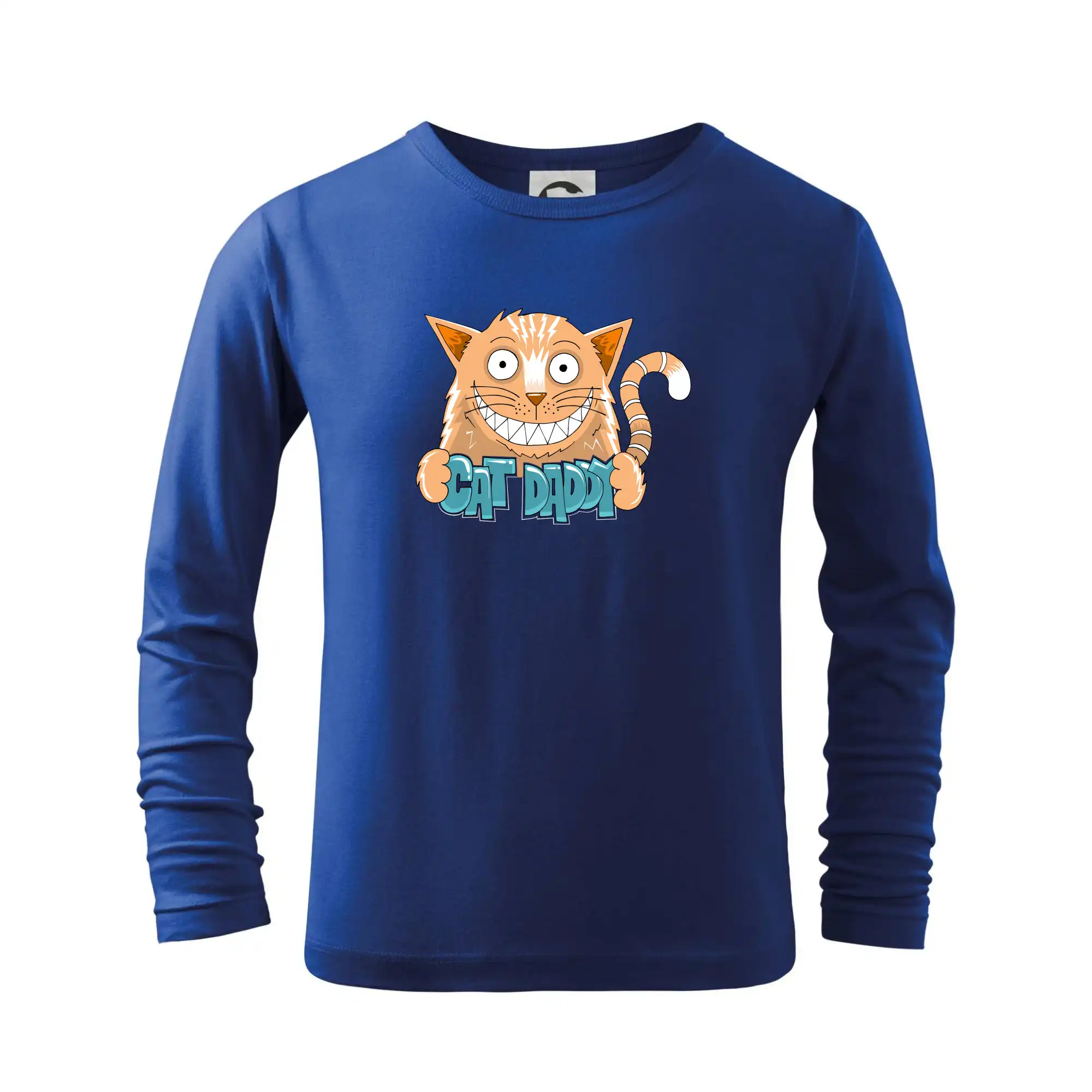 Vtipná tričká s mačkou - Cat daddy s vycenenými zubami (Pecka design) - Tričko detské Long Sleeve