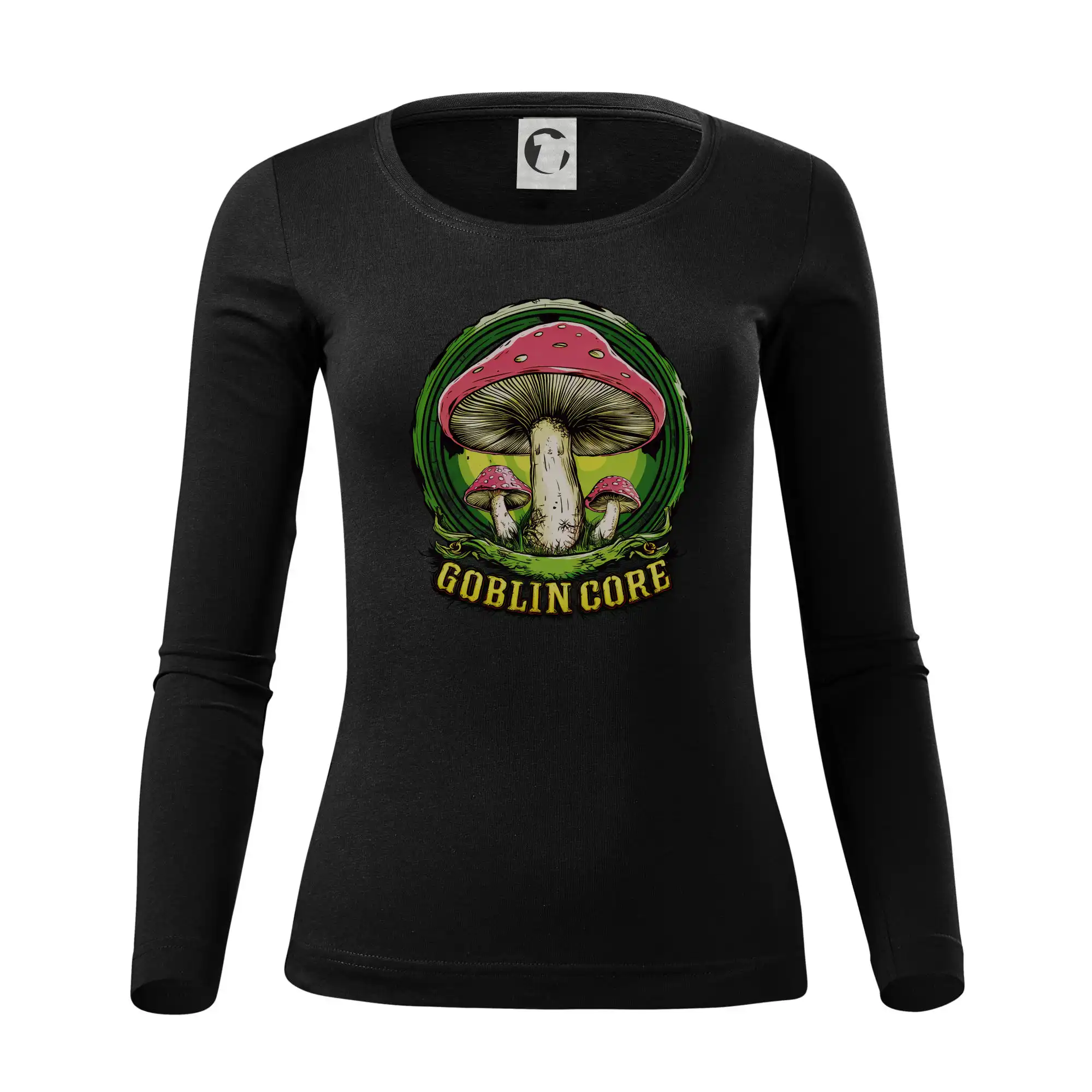 Tričká s motívmi ktoré frčia na internete - Goblincore  red capped mushrooms - Dámske tričko FIT-T LS - zužené