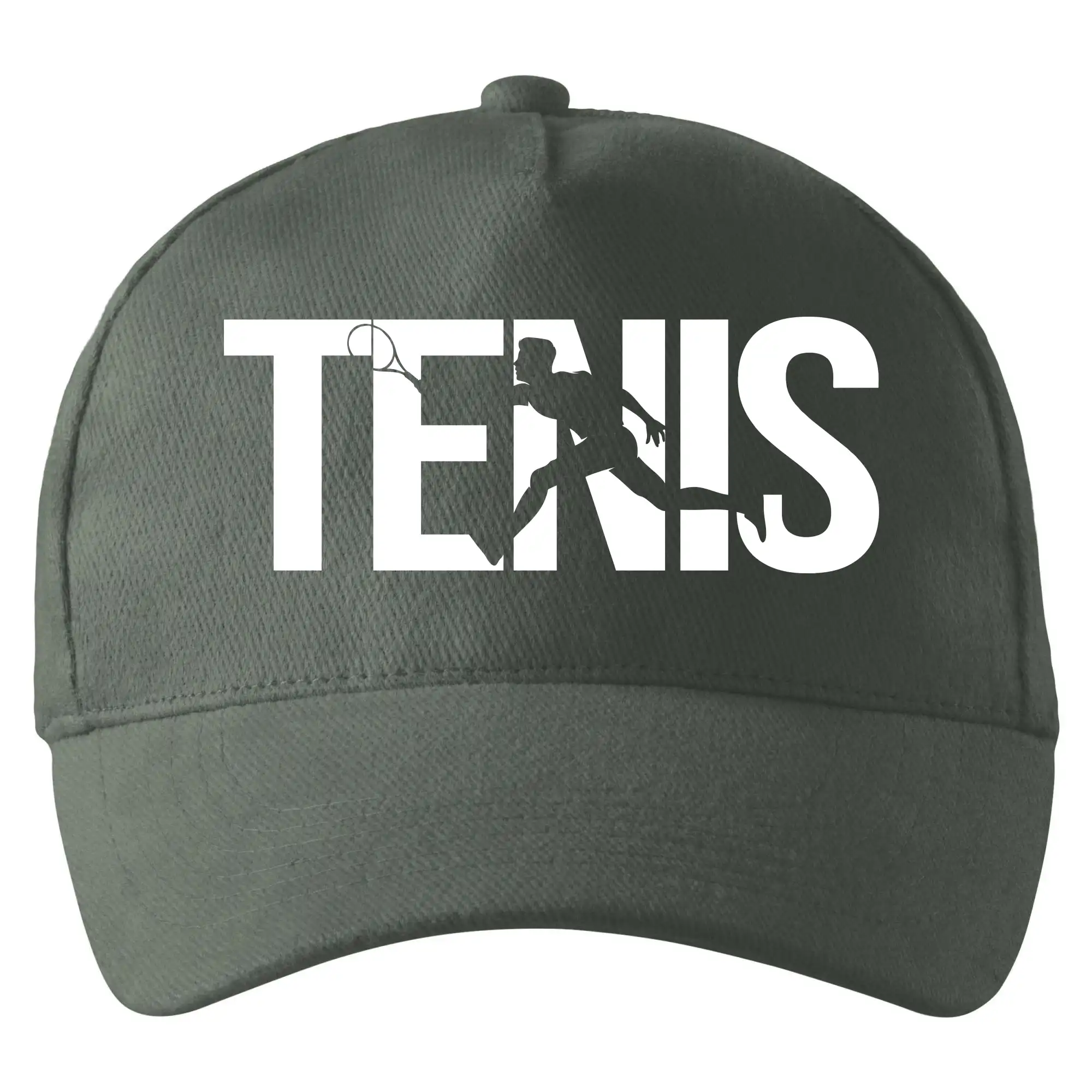 Tričká na tenis - Tenis nápis silueta - Šiltovka so zahnutým šiltom a mosaznou sponou