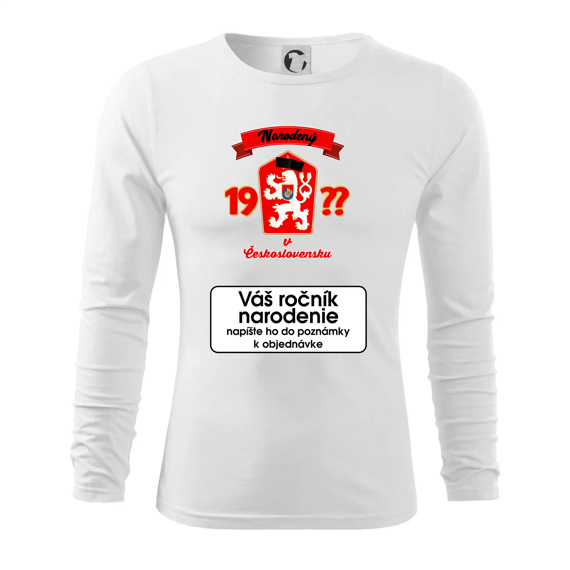 Prelepená hviezda - Narodený v Československu - vlastný ročník - Tričko s dlhým rukávom FIT-T long sleeve