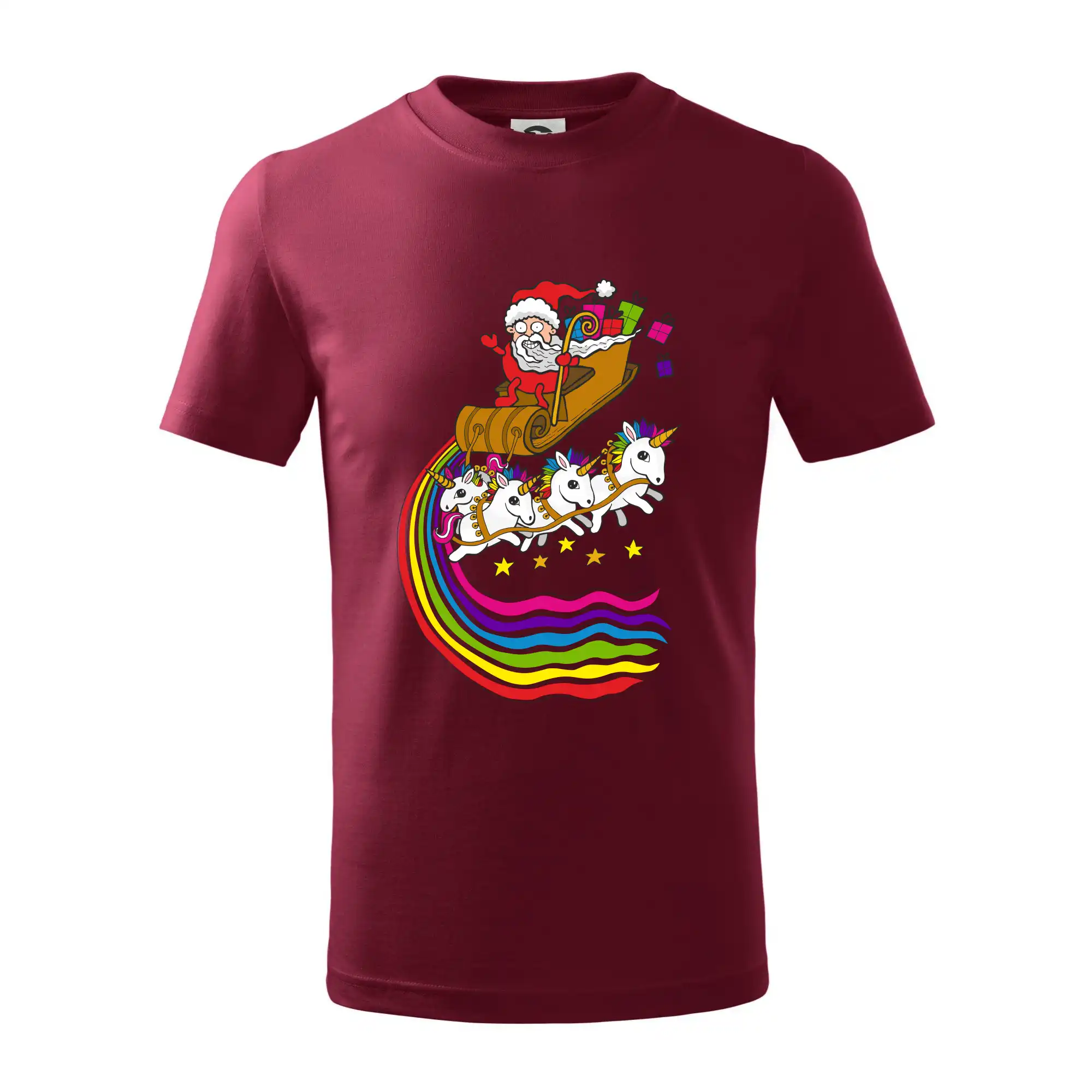 Tričká s jednorožcom - Santa a jednorožce (Pecka design) - Tričko detské bavlnené