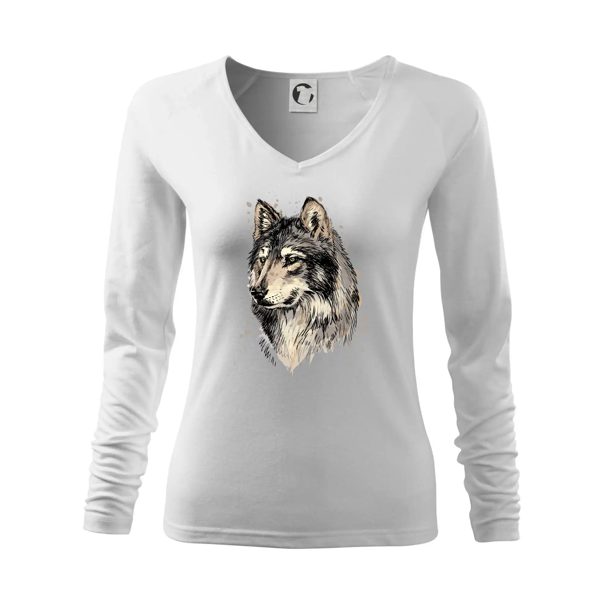 Tričká s vlkom - Hlava vlka kreslená - Tričko dámske Elegance