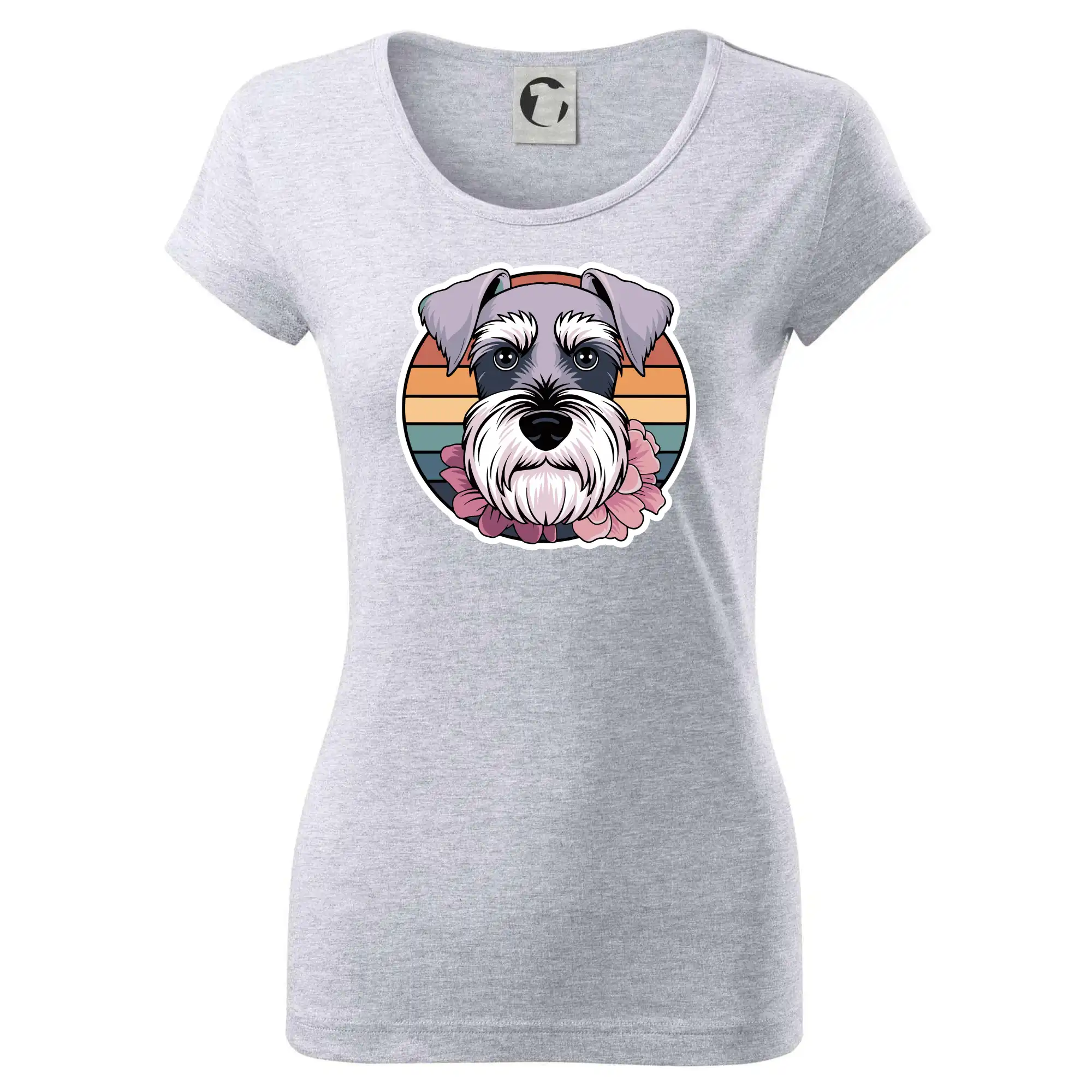 Knírač - fenka a květiny