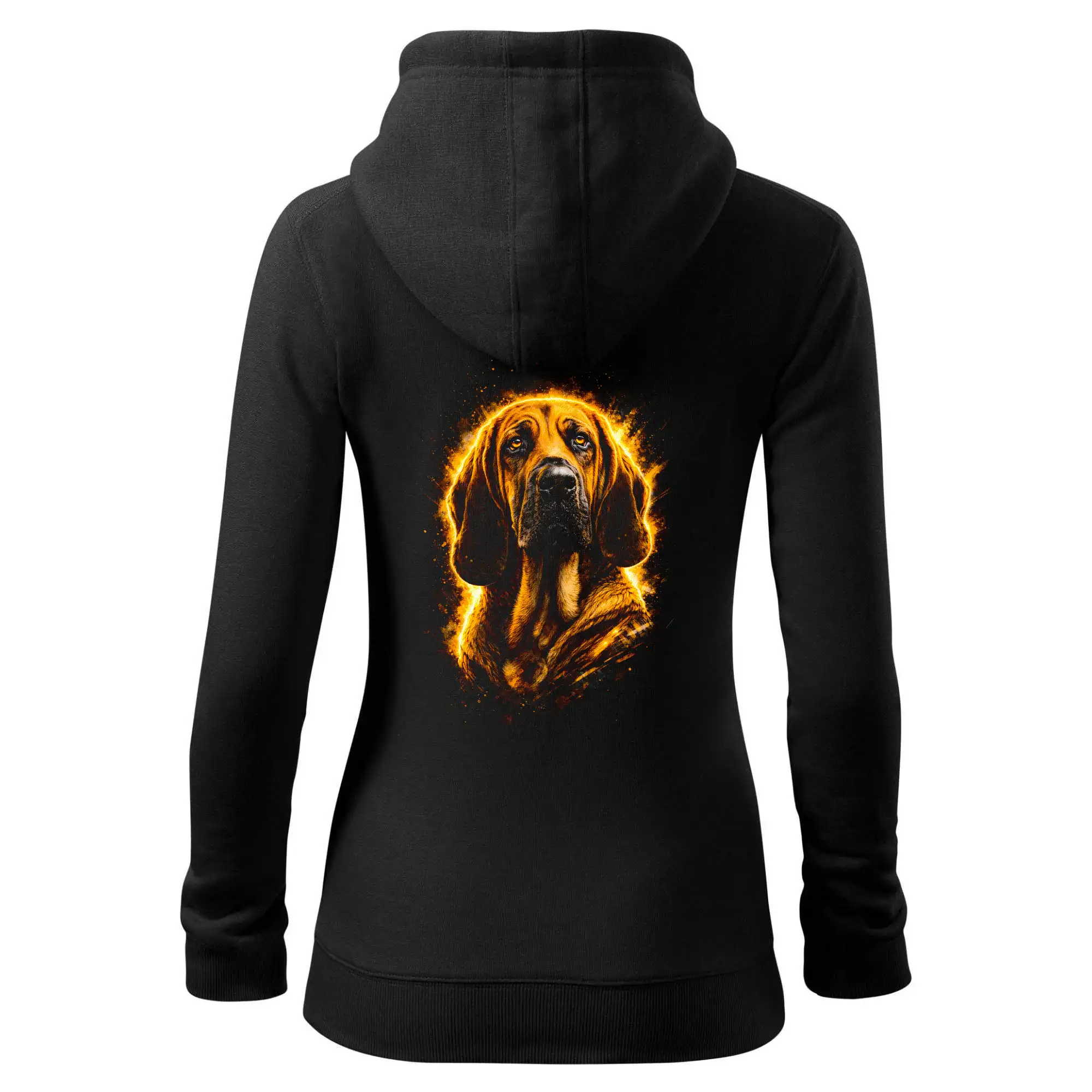 Ostatné psie plemená - Obrázok poltón bloodhound - Mikina dámska trendy zipper s kapucňou