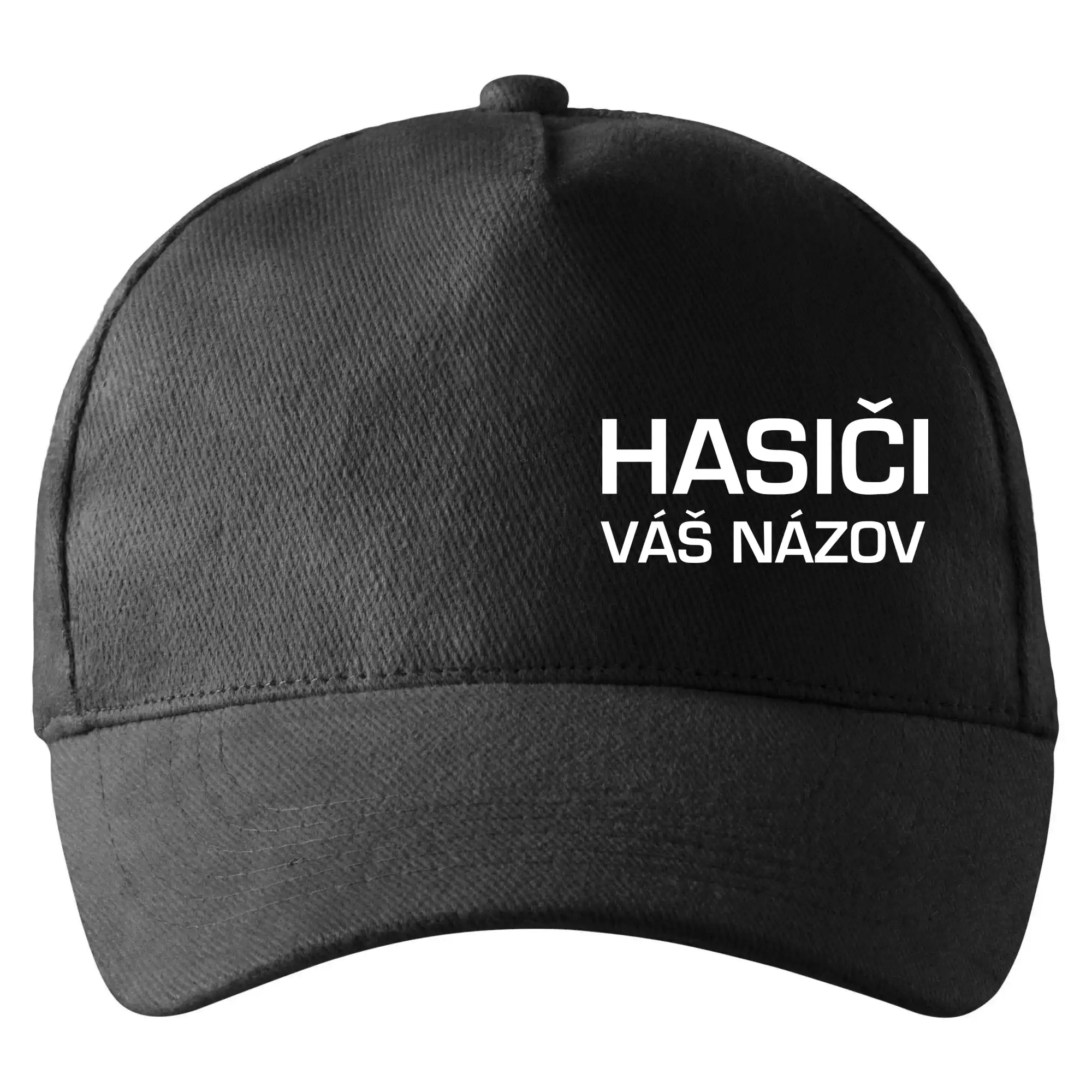 Originálne tričká pre hasičov - Hasič postava - vlastný názov - Šiltovka so zahnutým šiltom a mosaznou sponou