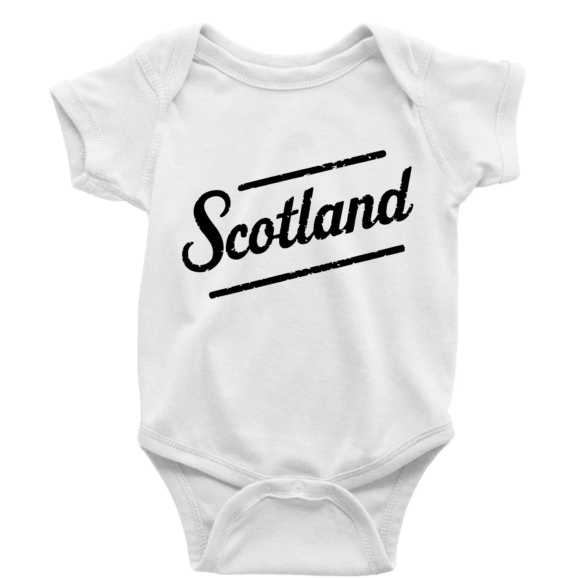 Ostatné mestá / miesta - Scotland Vintage nápis - Body dojčenské s krátkym rukávom