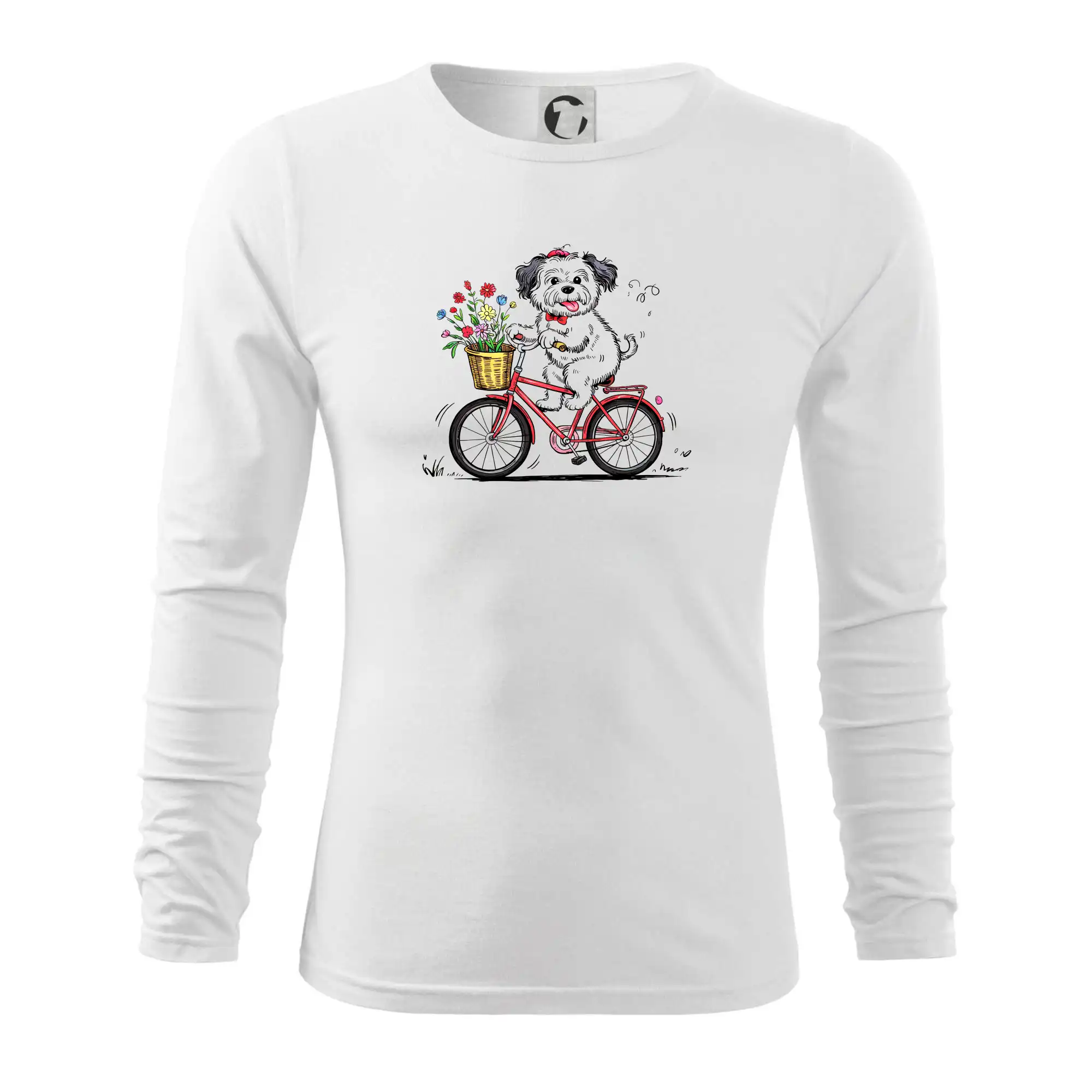 Ostatné psie plemená - Havanský psík na bicykli - Tričko s dlhým rukávom FIT-T long sleeve