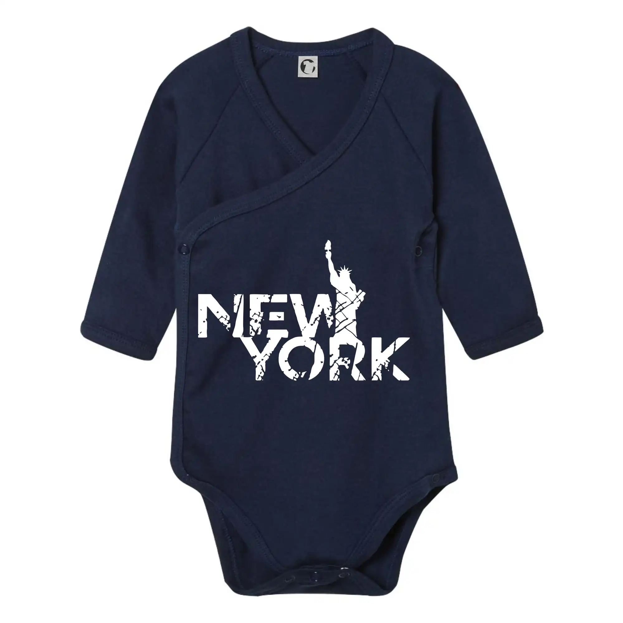 Tričká USA - New York retro - Body zavinovacie s dlhým rukávom