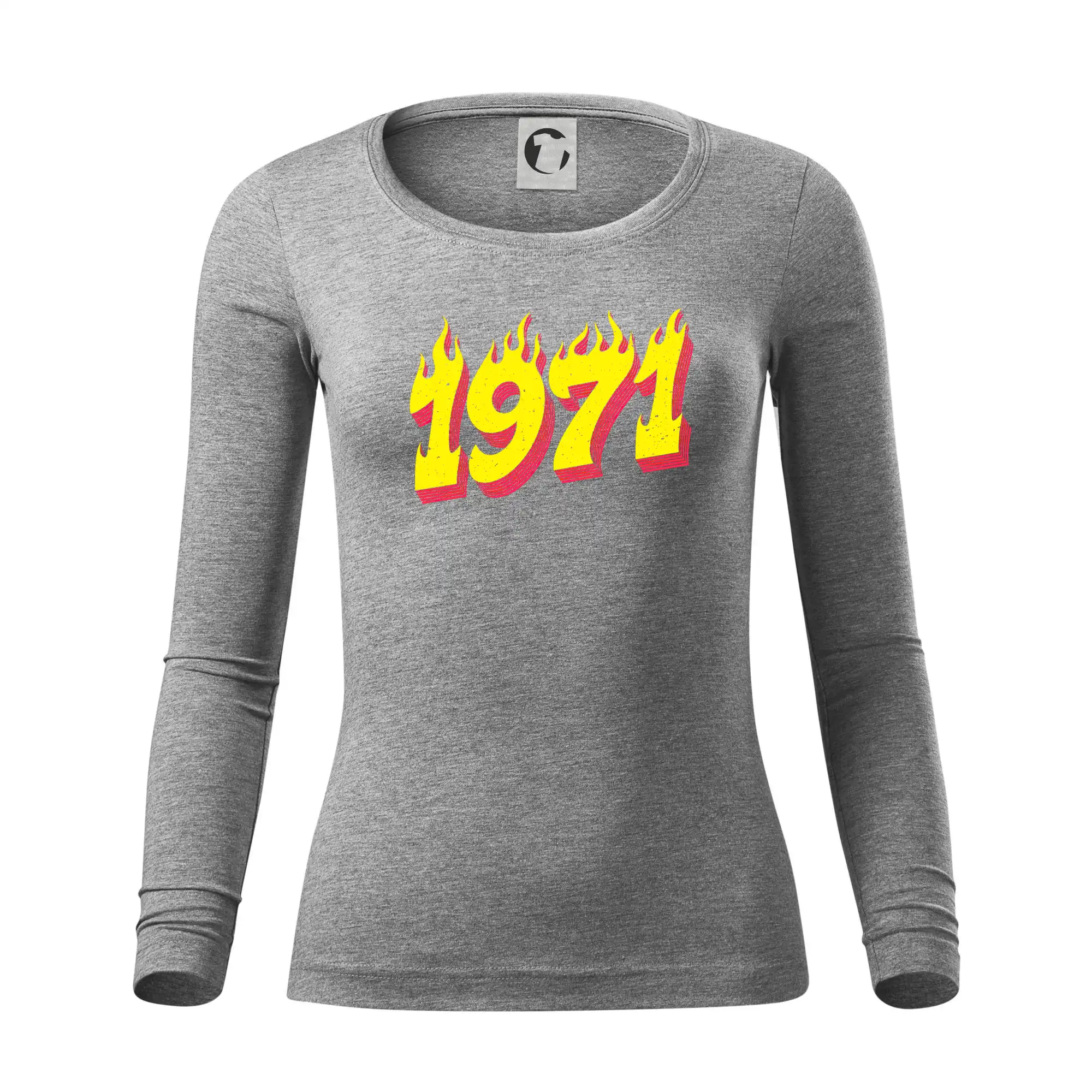 Trička s ročníkom 1971 - Narodeniny v ohni 1971 - Dámske tričko FIT-T LS - zužené
