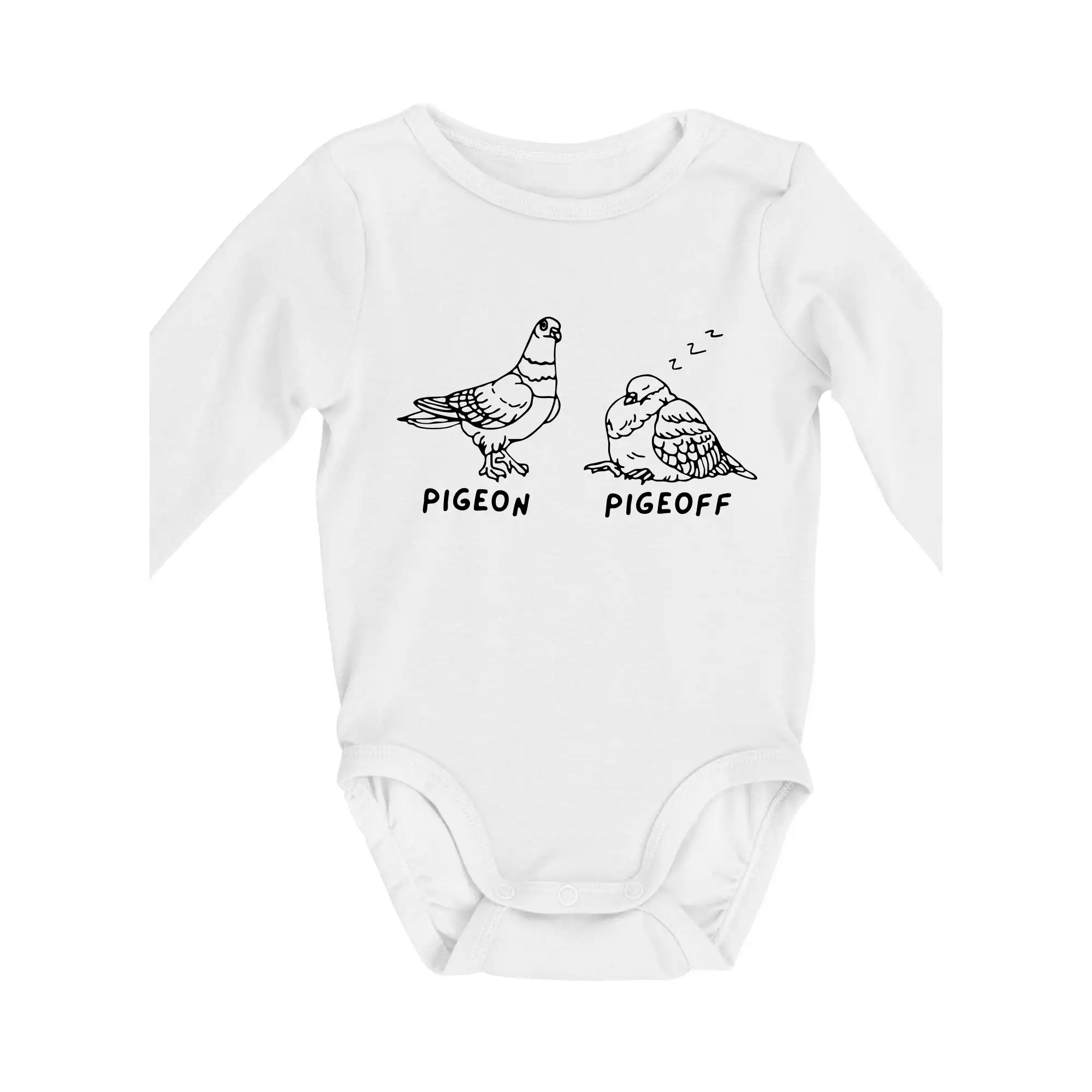 Grafické tričká - Pigeon pigeoff - Body dojčenské s dlhým rukávom
