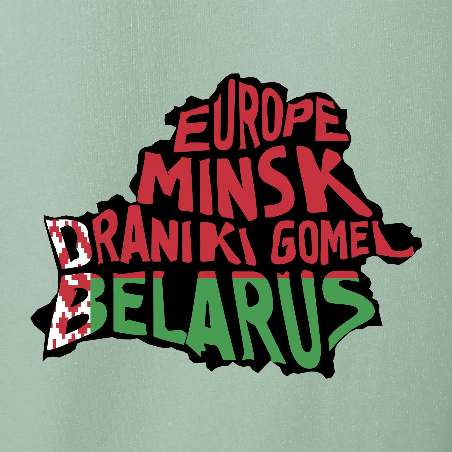 Mapy - názvy měst - Bělorusko