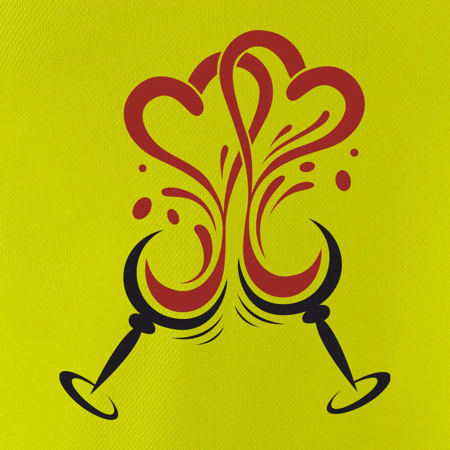 Víno je láska kulaté skleničky