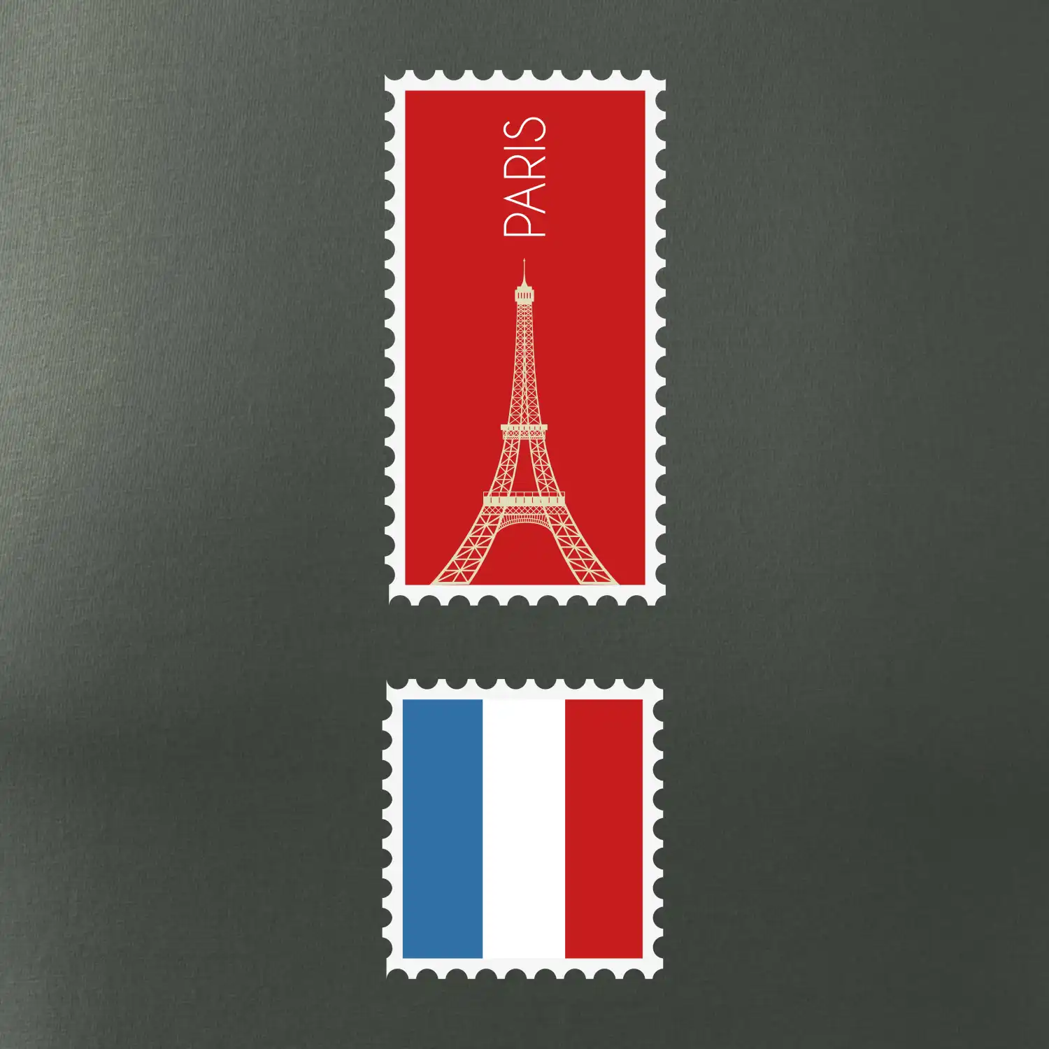 Paříž známka barevná