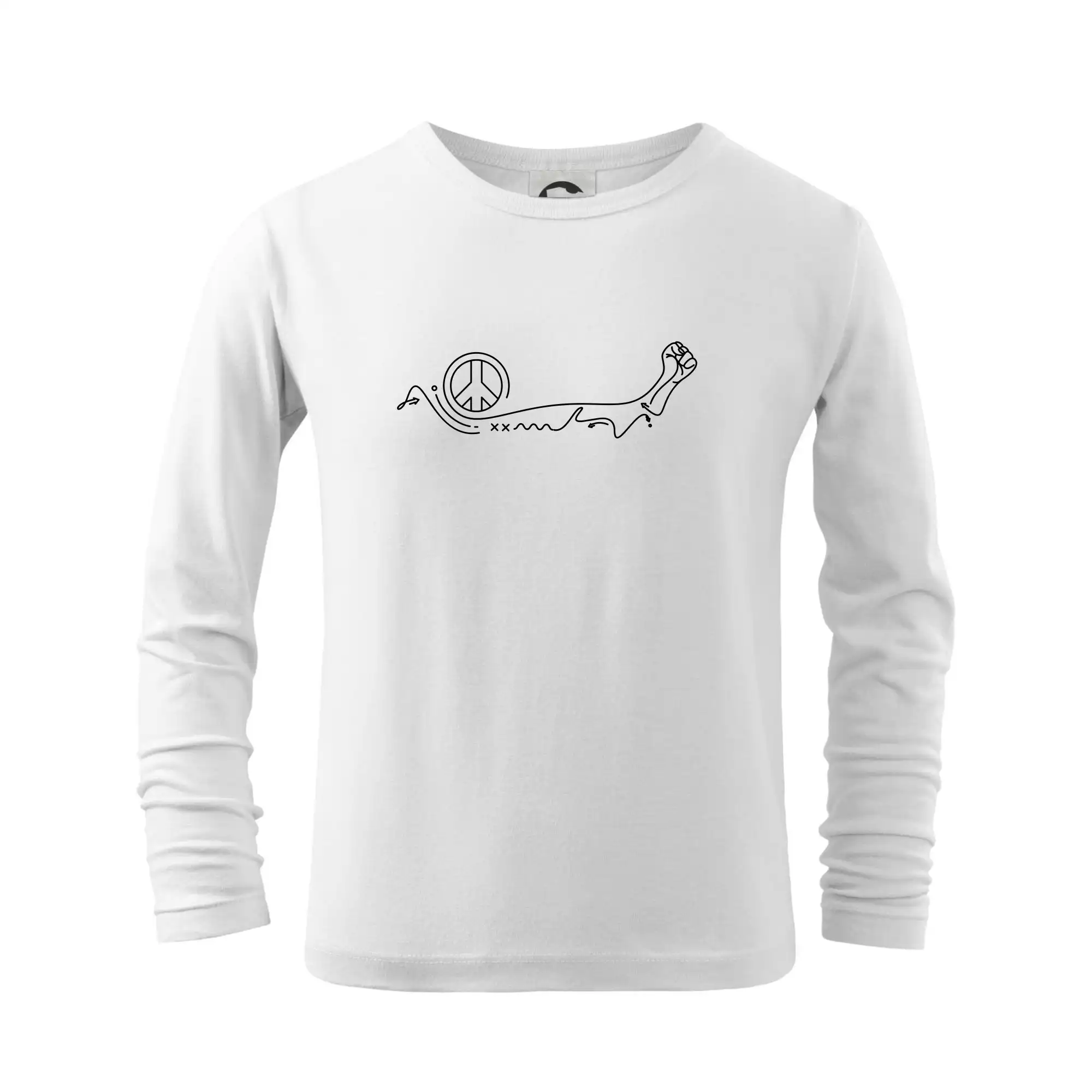 Tričká s vlajkou ukrajiny - Päsť a symbol mieru - Tričko detské Long Sleeve