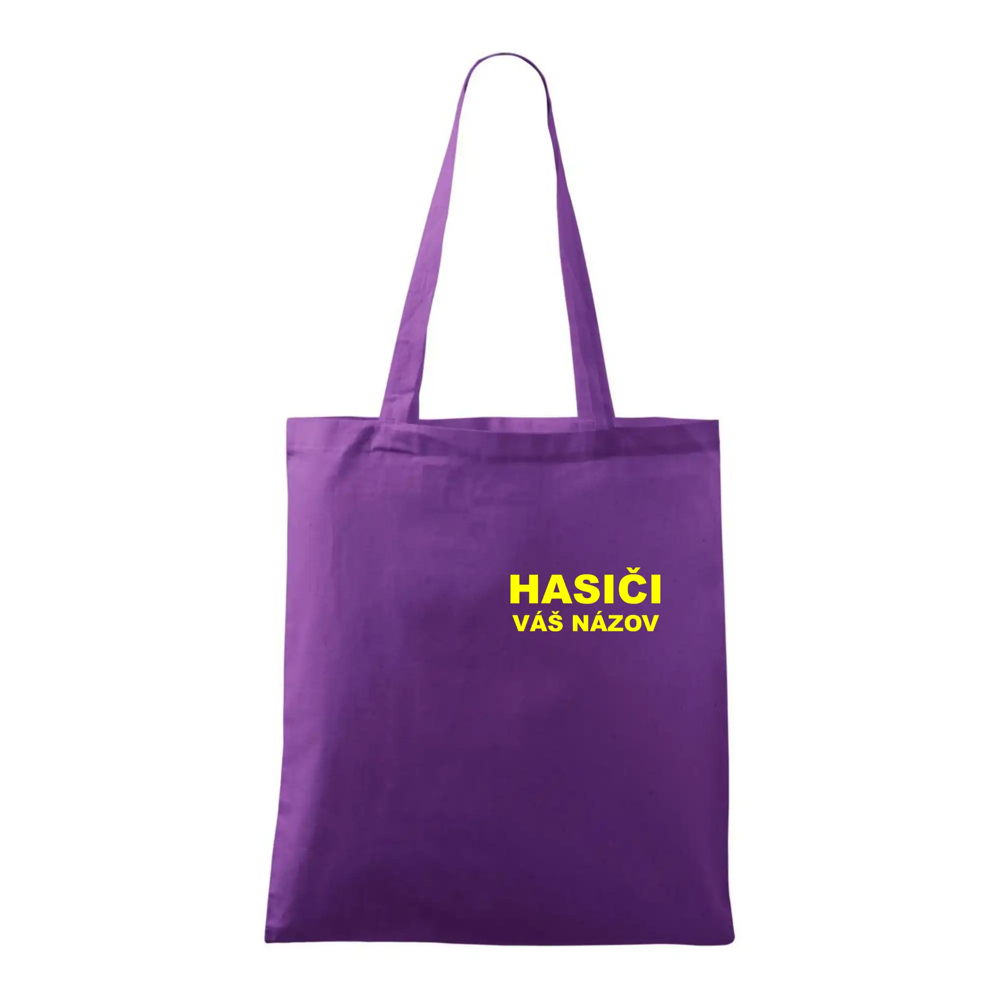 Originálne tričká pre hasičov - Hasiči - žltý nápis - váš názov zboru - Taška bavlnená