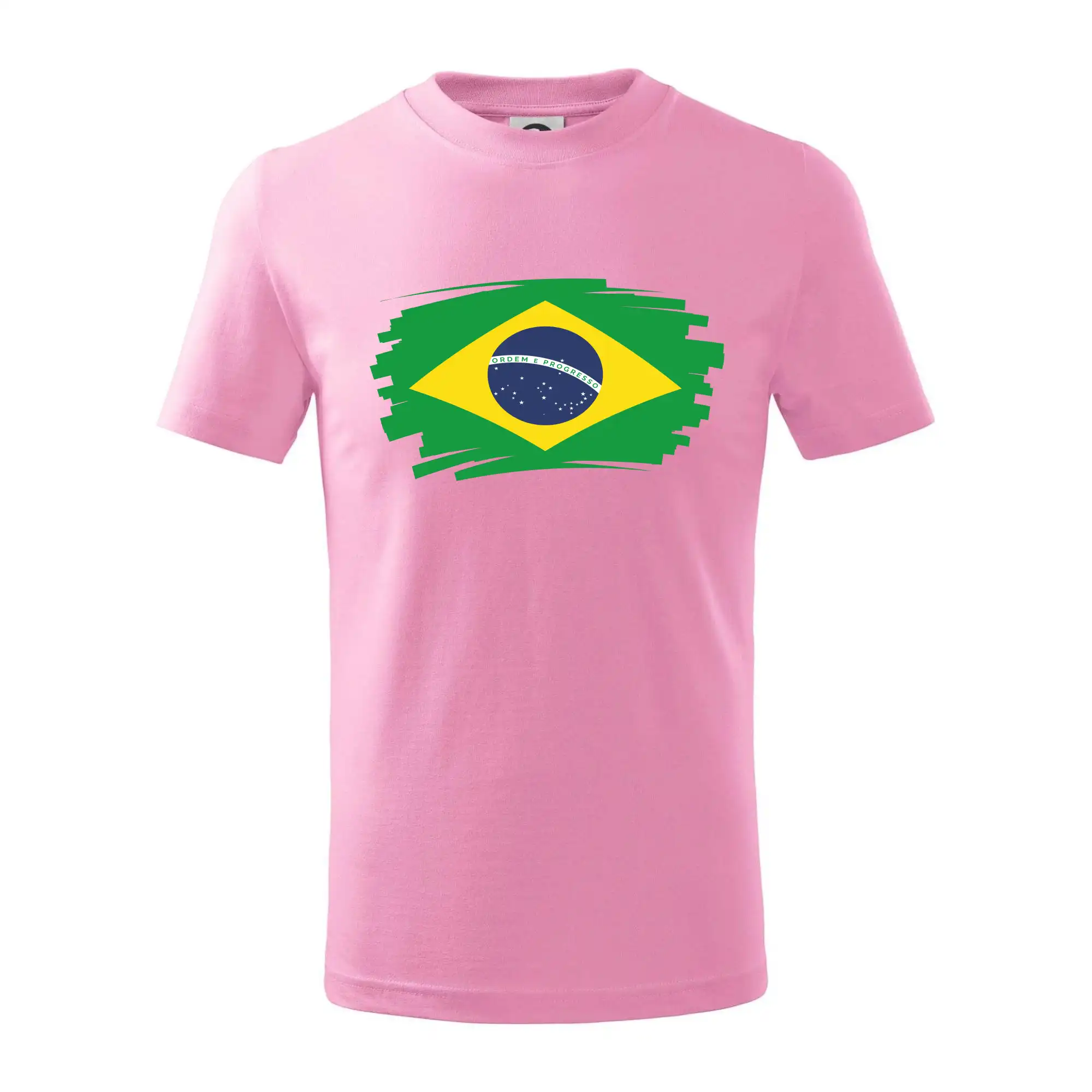 Motívy štátnych vlajok - Brazília vlajka štetkou - Tričko detské bavlnené