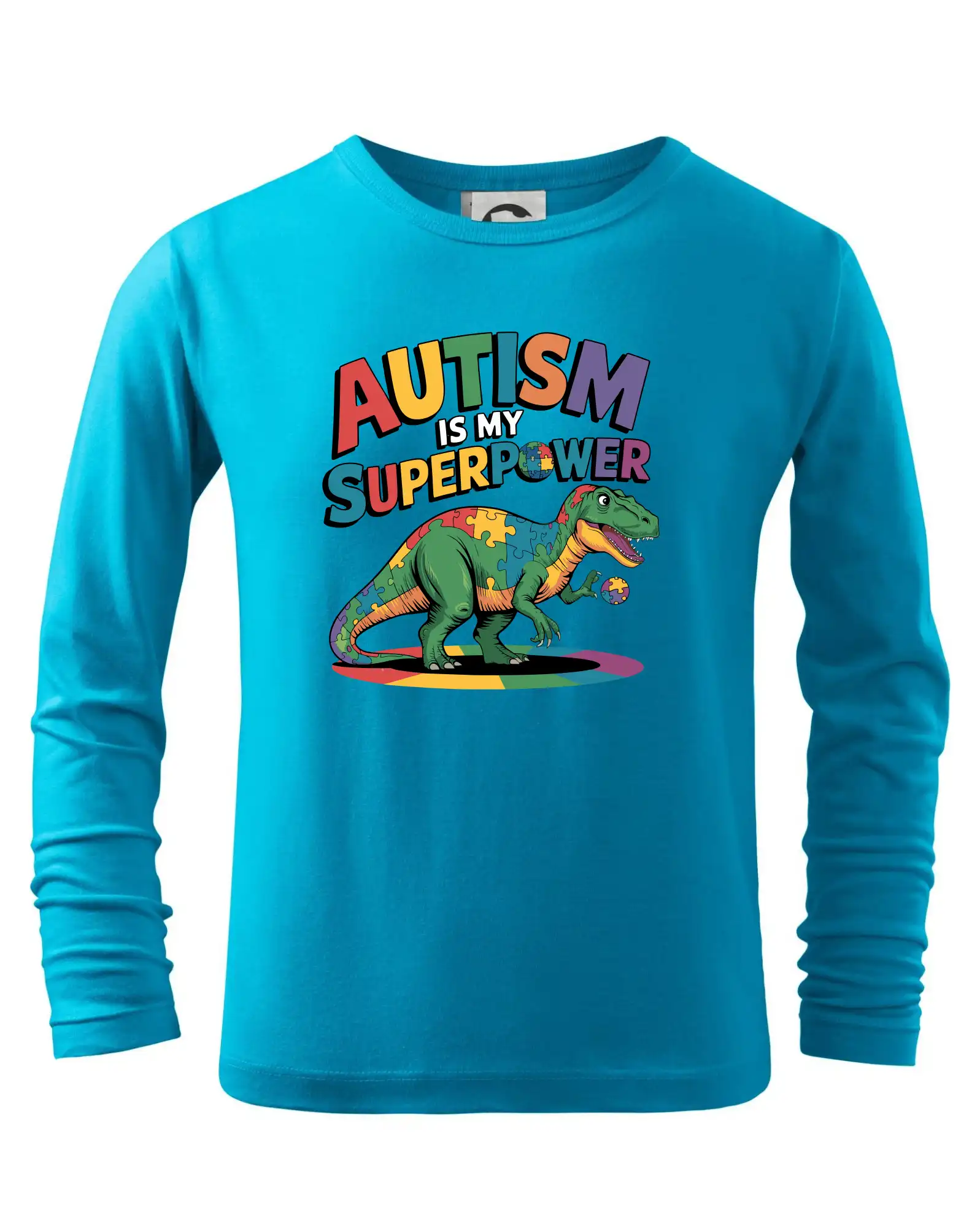 Tričká a mikiny pre autistov - Autism is my superpower dinosaurus - Tričko detské Long Sleeve