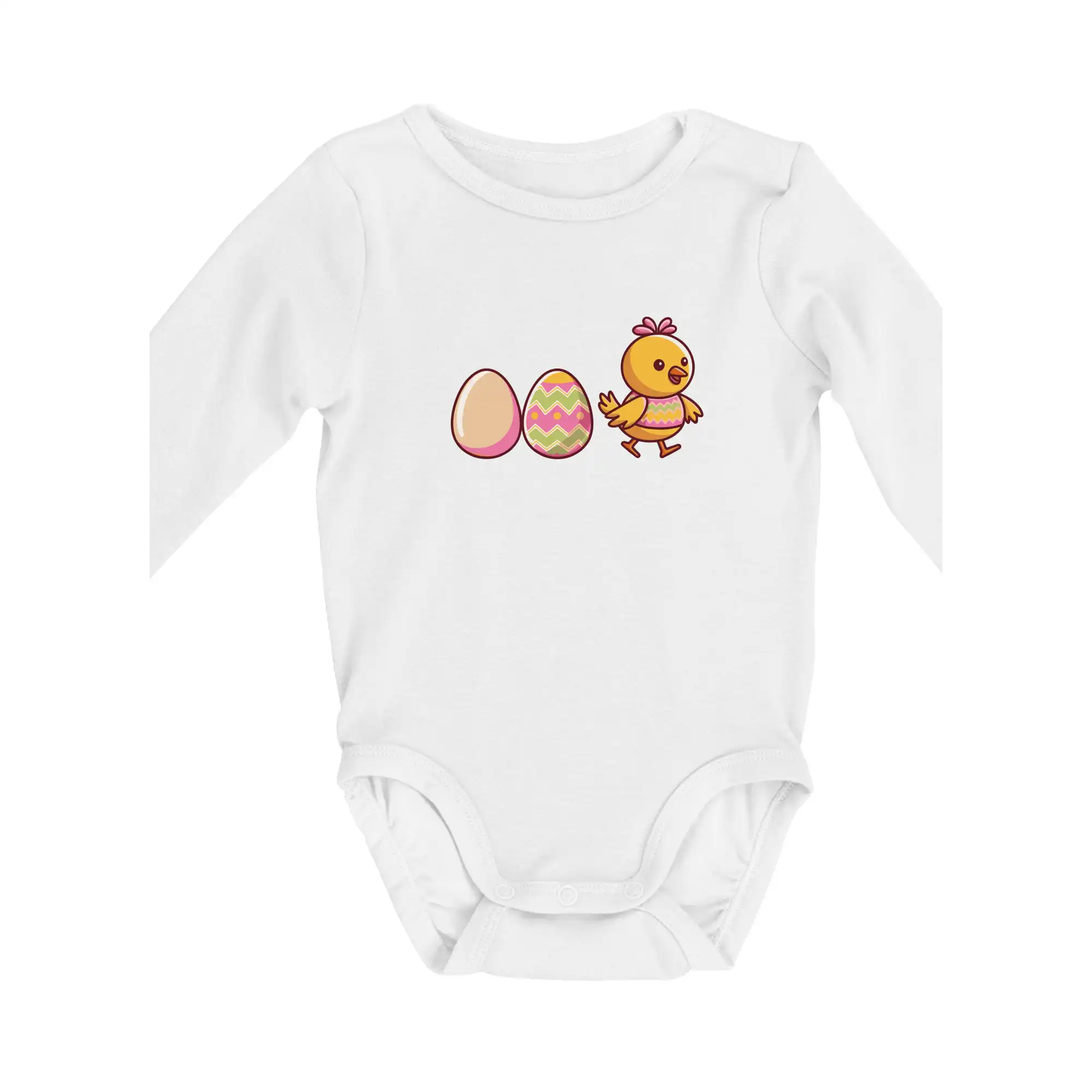 Veľkonočné tričká - Evolúcia vajíčka - veľká noc - kura - Body dojčenské s dlhým rukávom