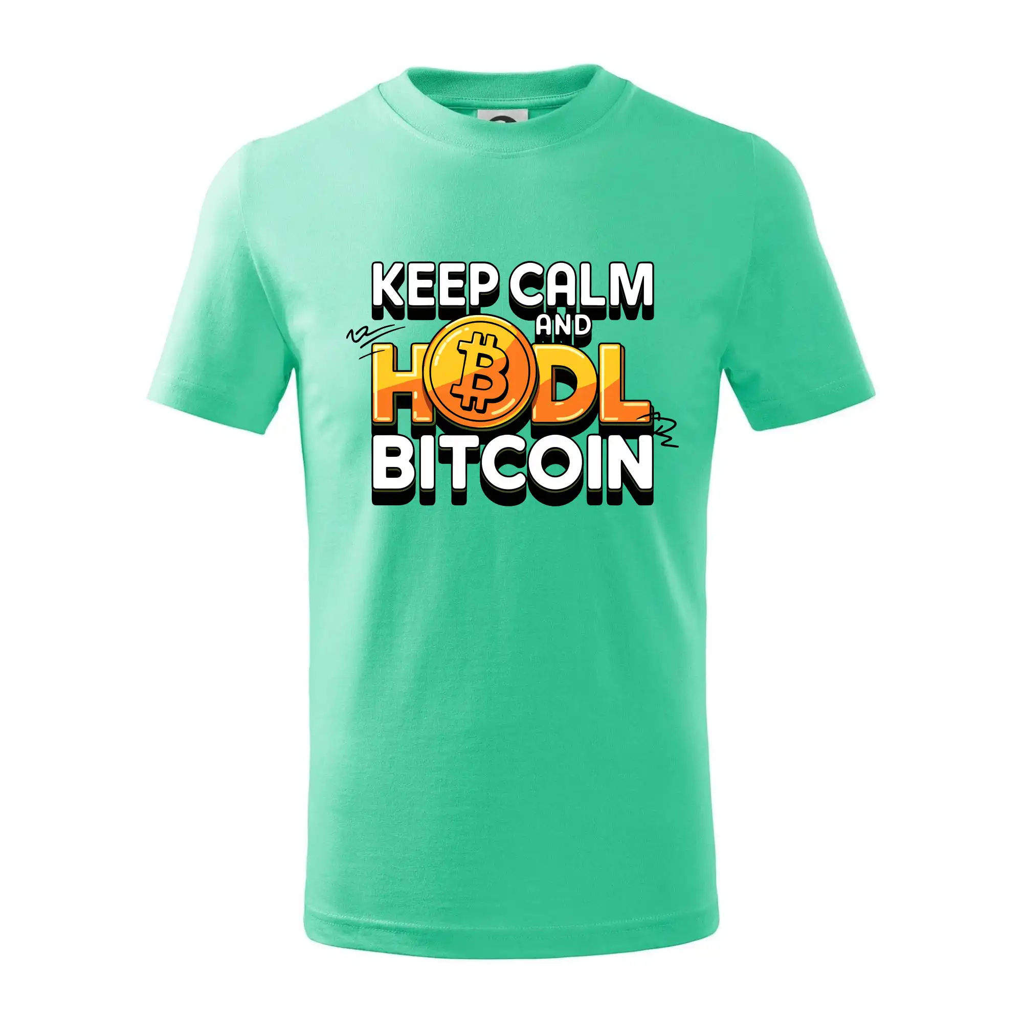 3D nápis Keep Calm and HODL Bitcoin - Tričko detské bavlnené