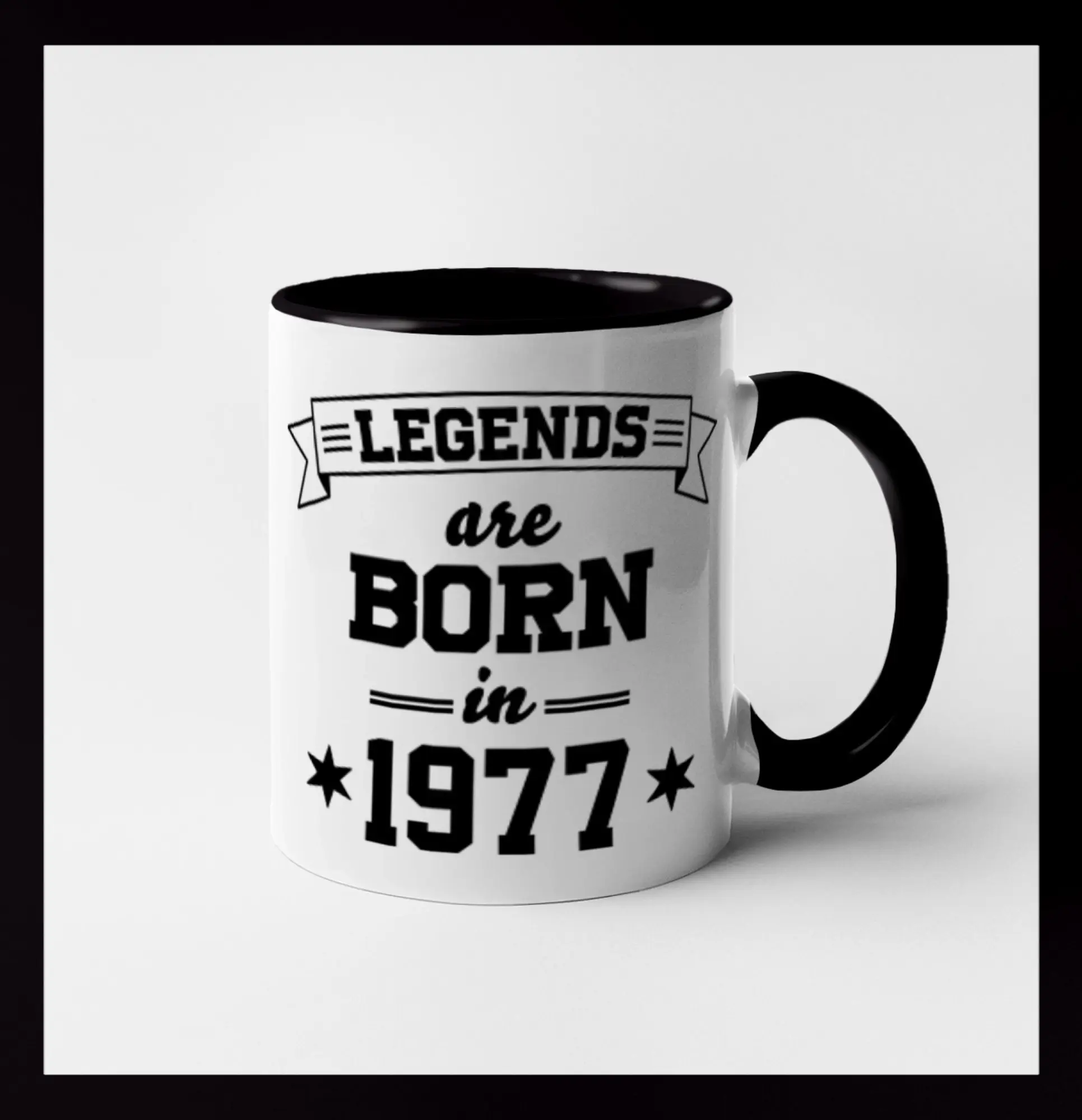 Trička s ročníkom 1977 - Legends are born in 1977 - Hrnček 