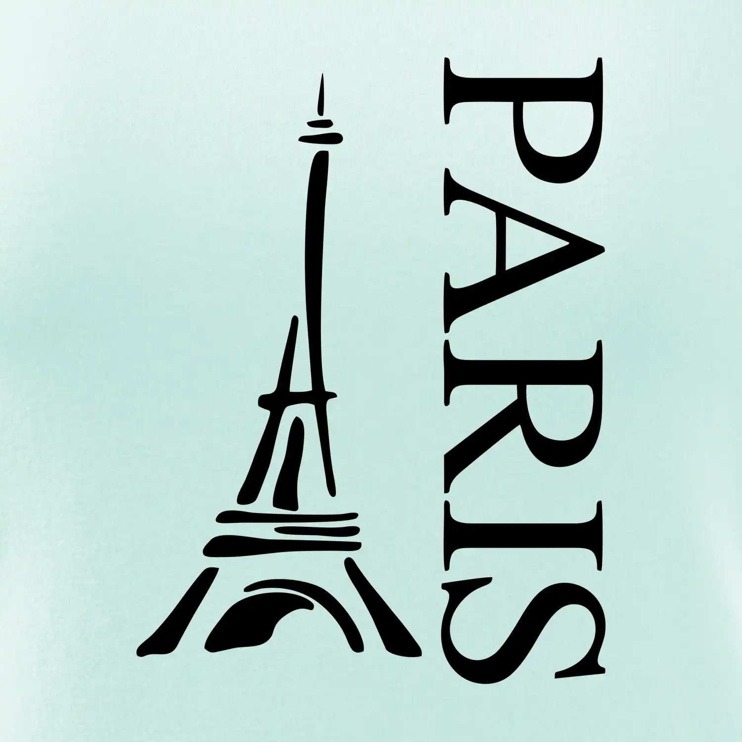 Paris nápis Eiffelovka na výšku