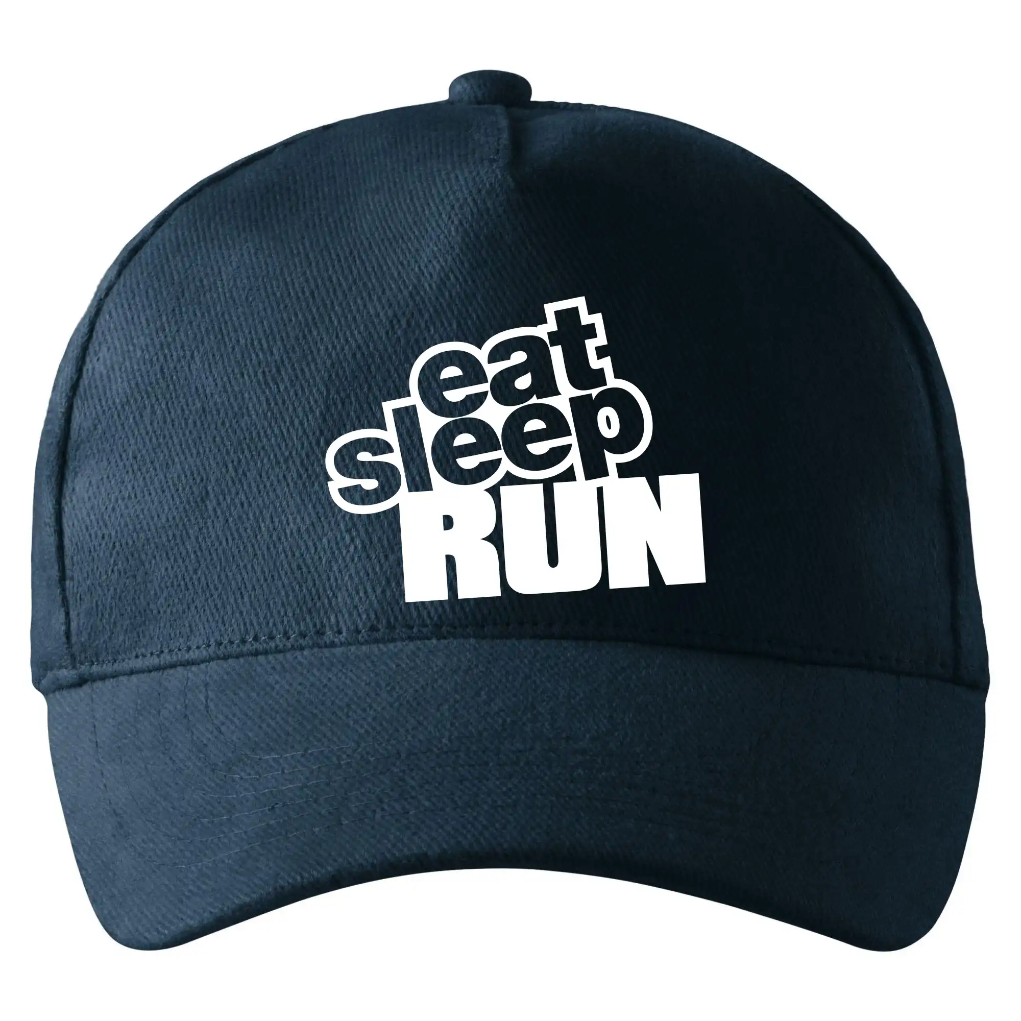 Eat sleep repeat - Eat sleep run - Šiltovka so zahnutým šiltom a mosaznou sponou