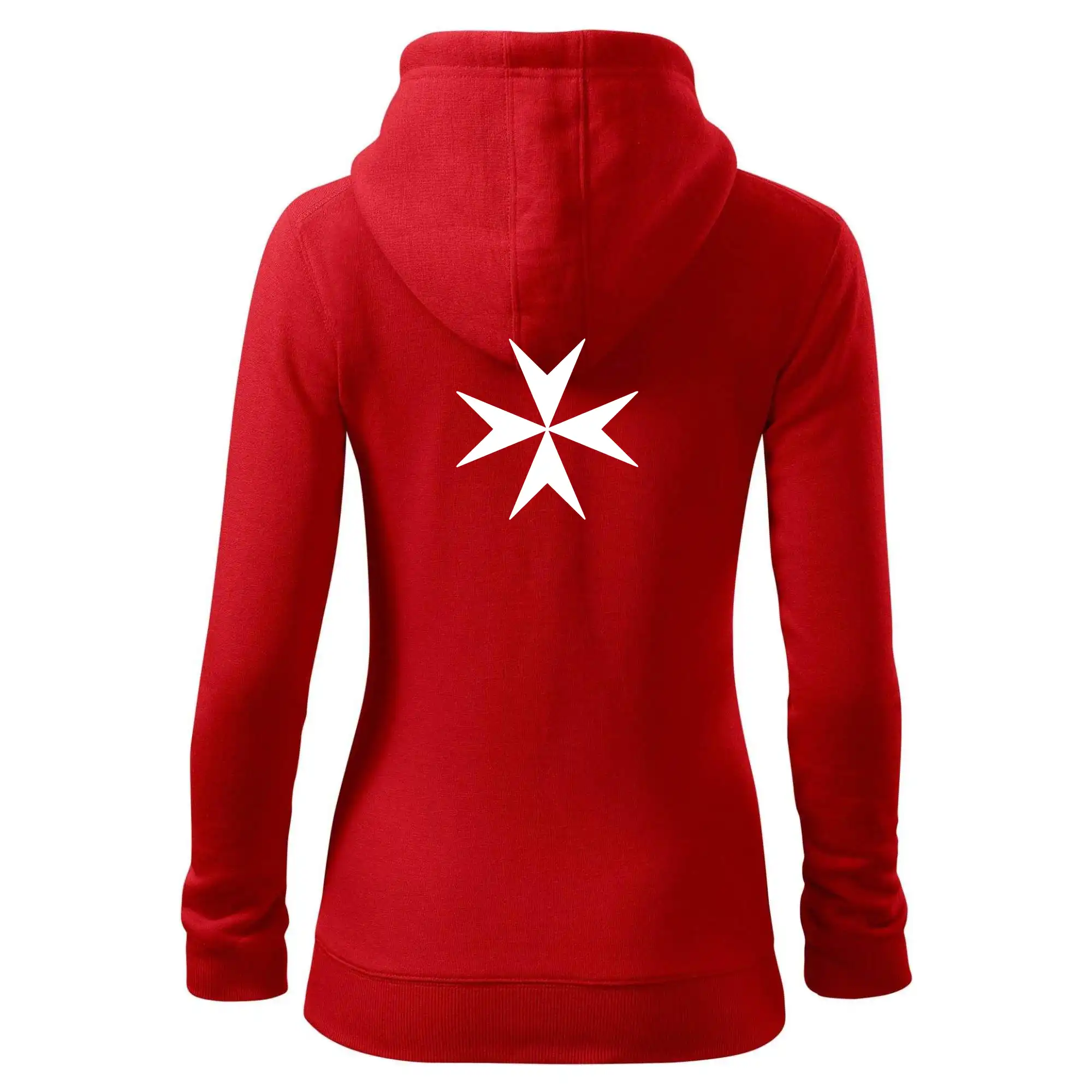 Motívy štátnych vlajok - Malta - námorná vlajka - Mikina dámska trendy zipper s kapucňou