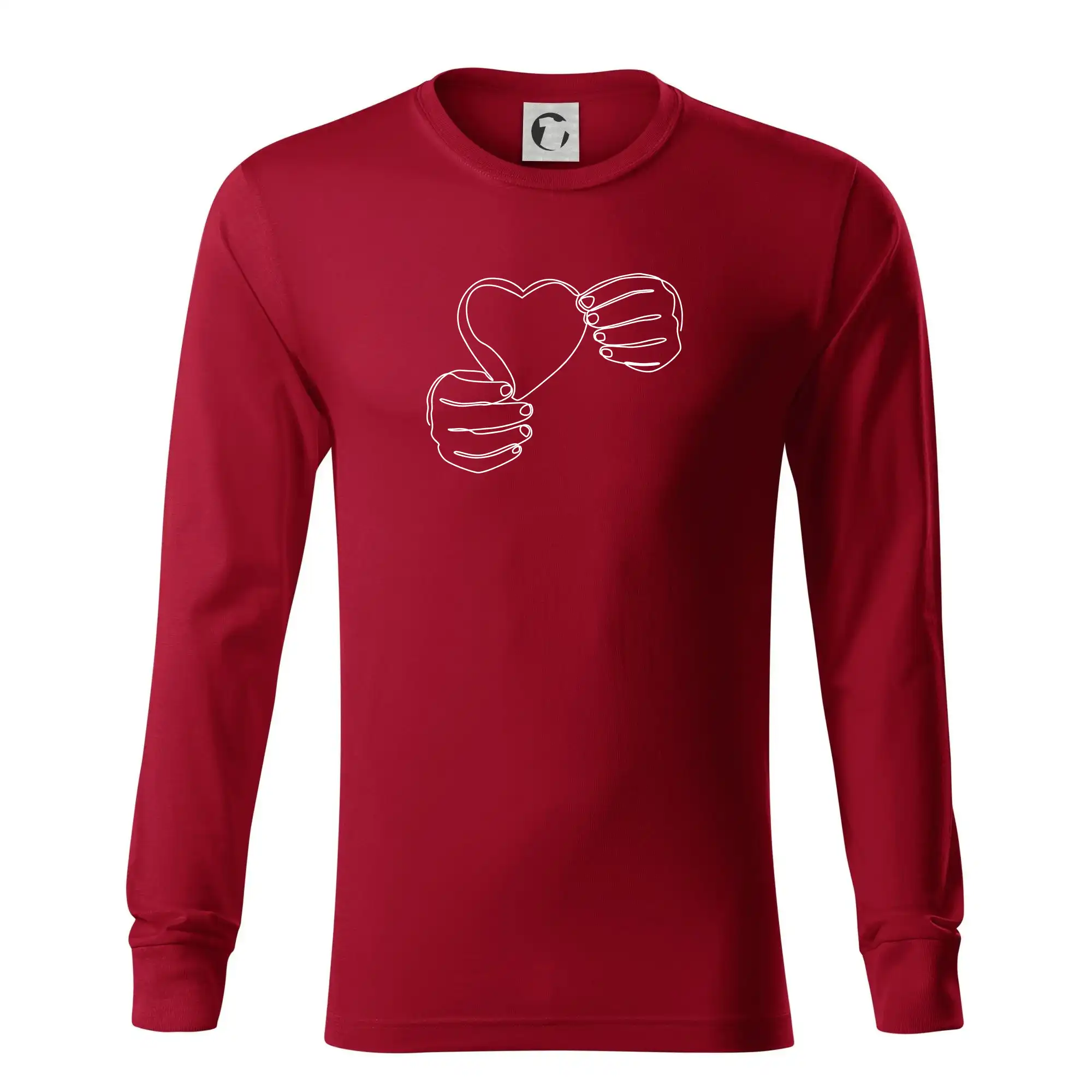 Ruka držící srdce  jedním tahem