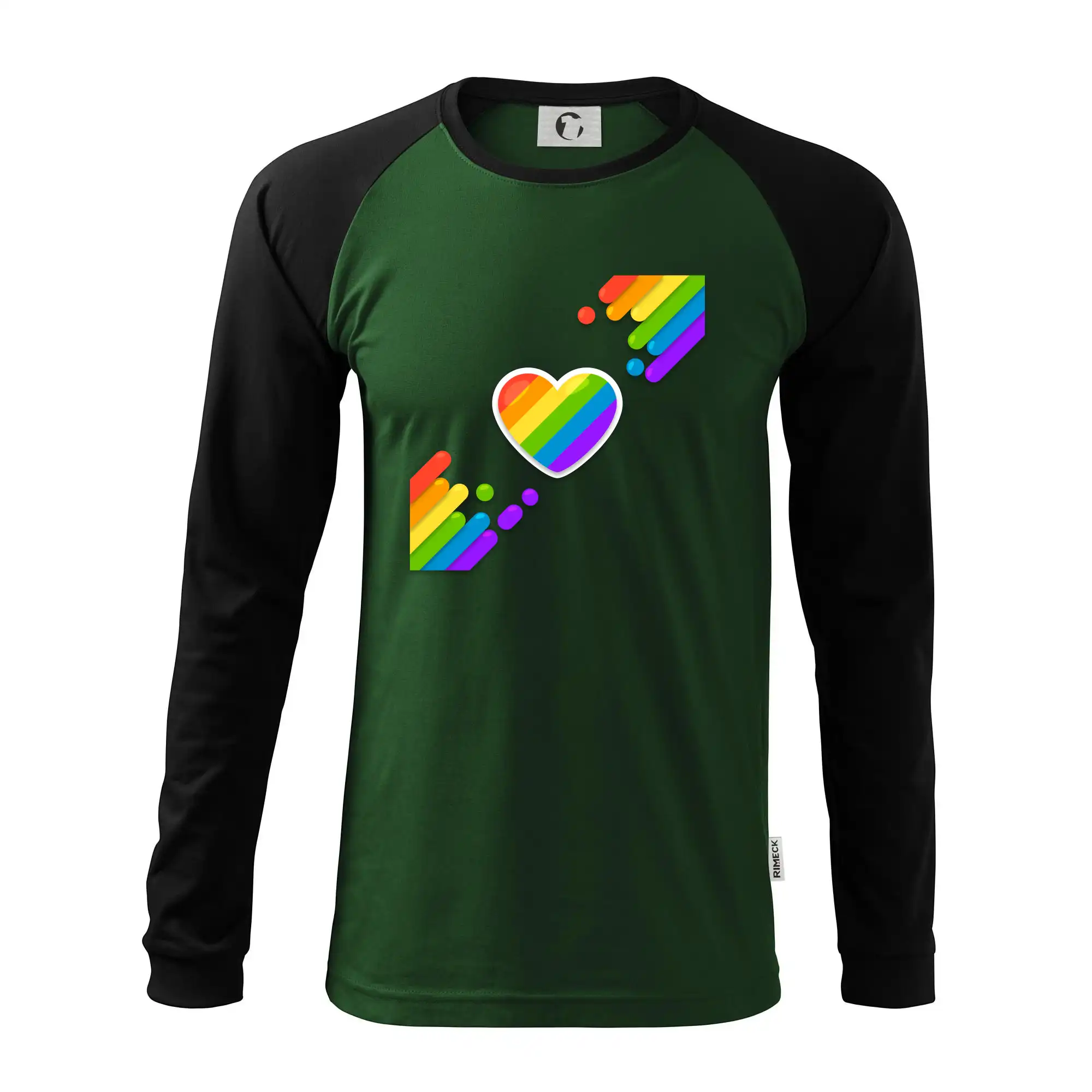 Tričká pre LGBT a Queer komunitu - Srdce uhlopriečne - Pánske tričko s dlhým rukávom LS130
