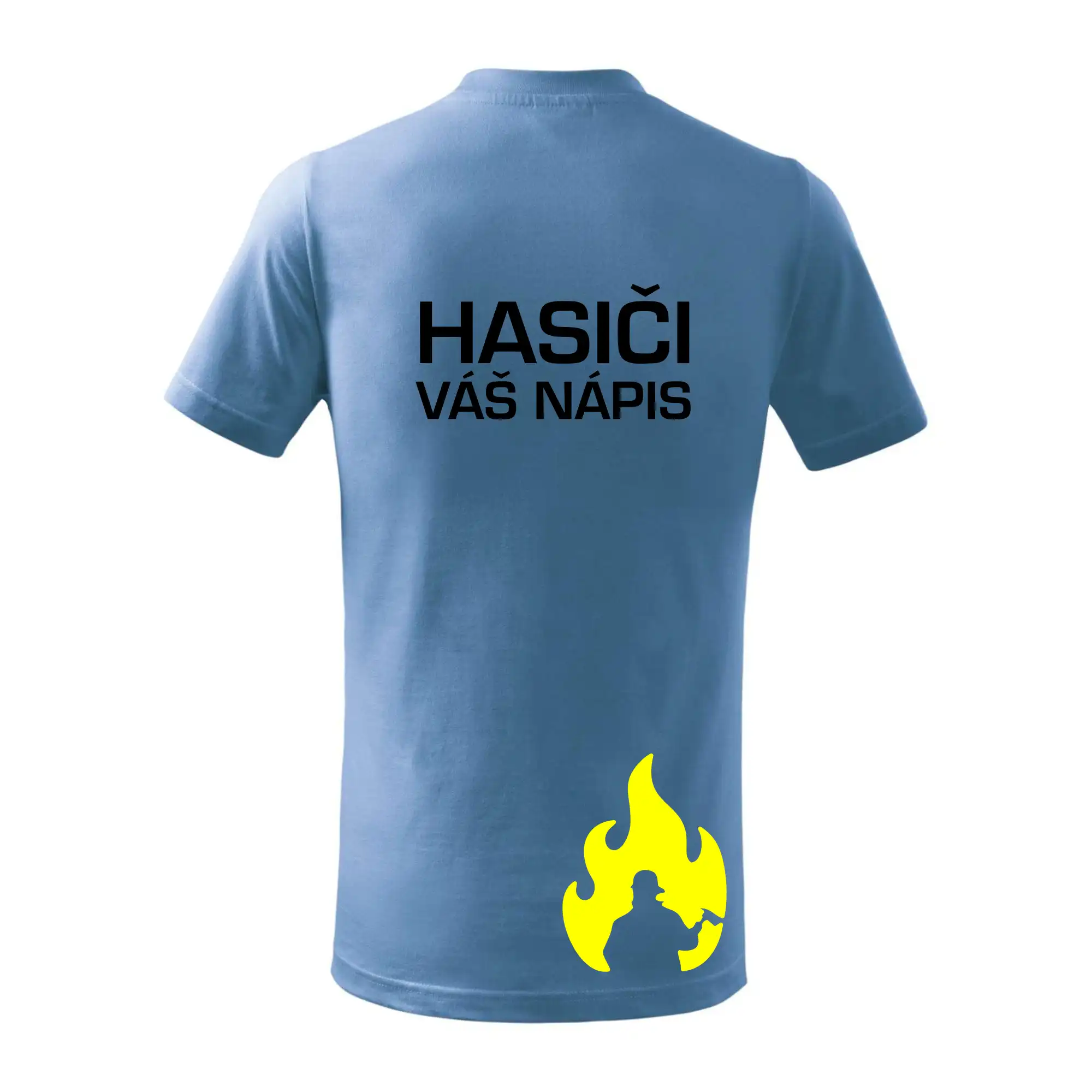 Hasič stojaci - nápis hasiči - Veľký nápis na chrbte