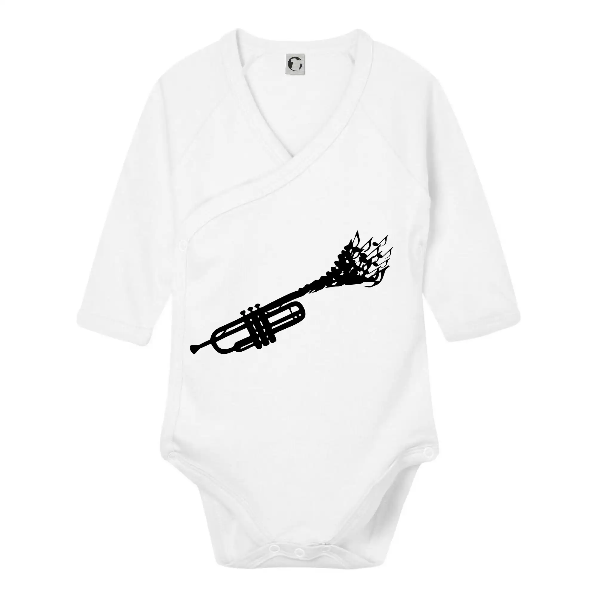 Hudobné tričká - Trubka noty - Body zavinovacie s dlhým rukávom