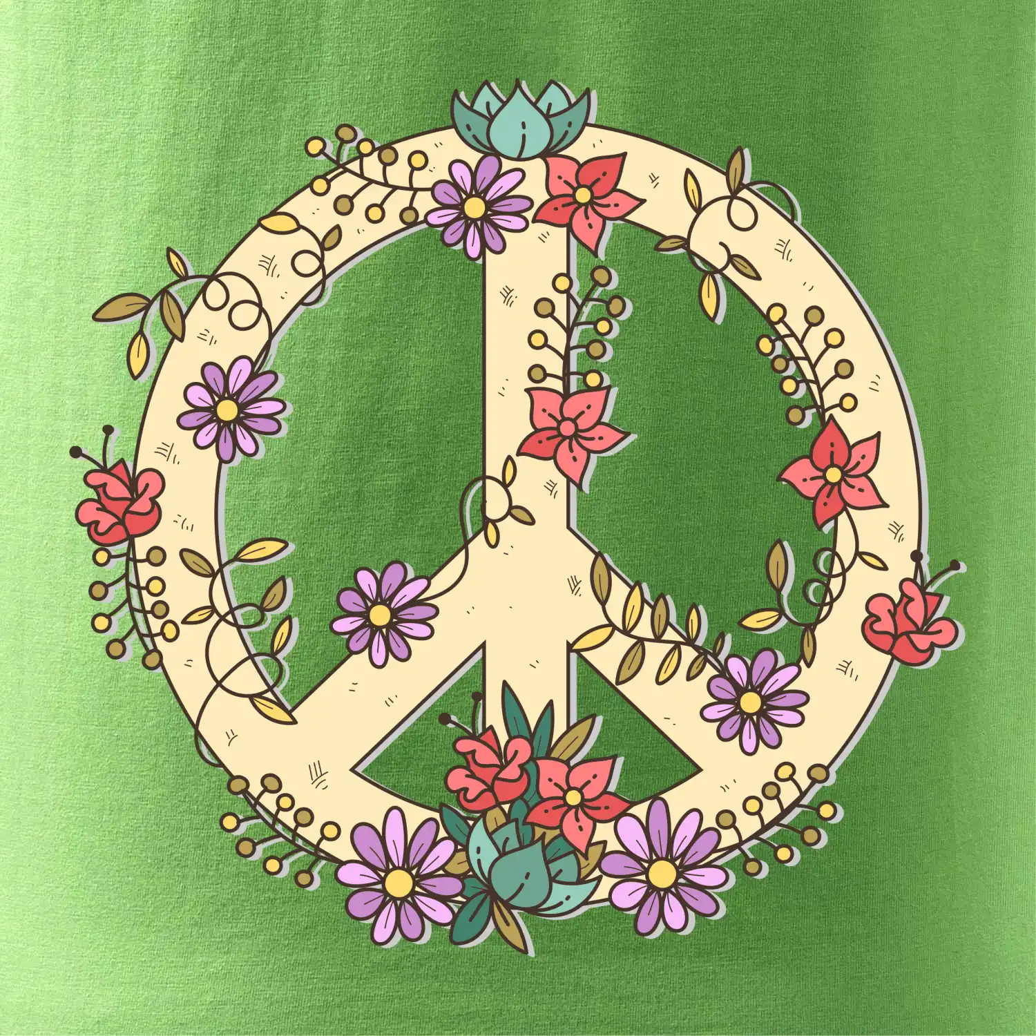 Peace symbol pískový
