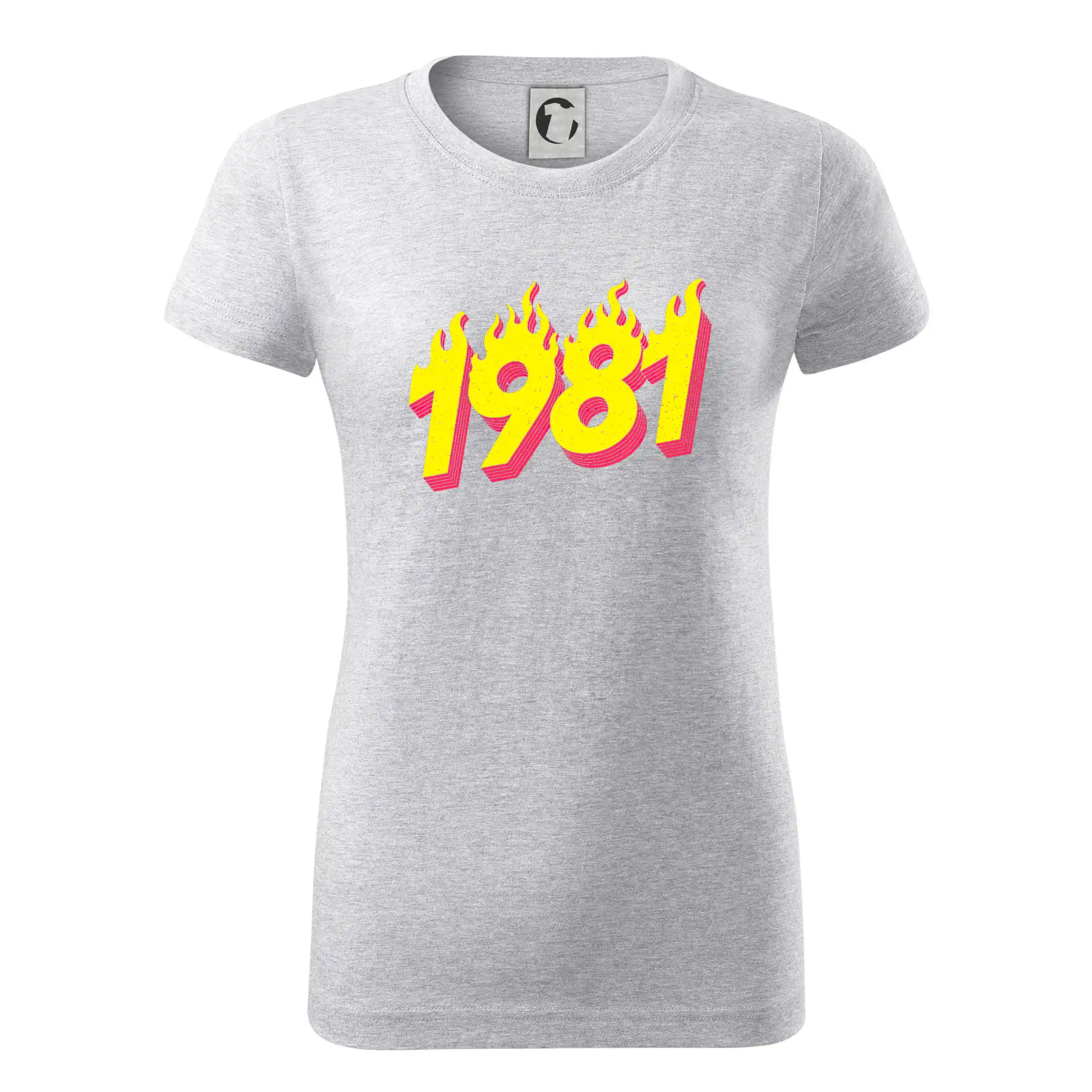 Trička s ročníkom 1981 - Narodeniny v ohni 1981 - Dámske tričko basic - ľahko voľnejšie a dlhšie