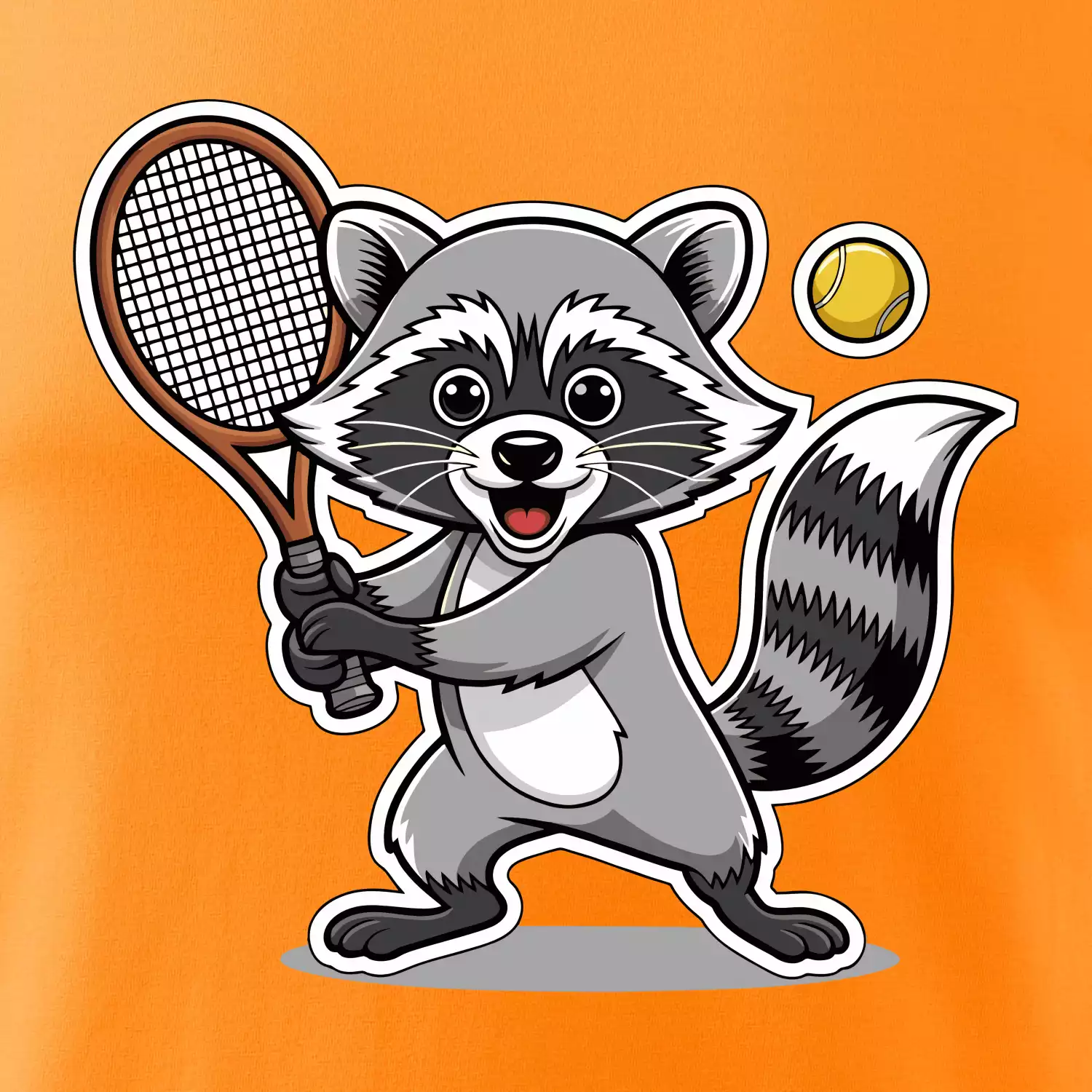 Mýval hraje tenis kreslený