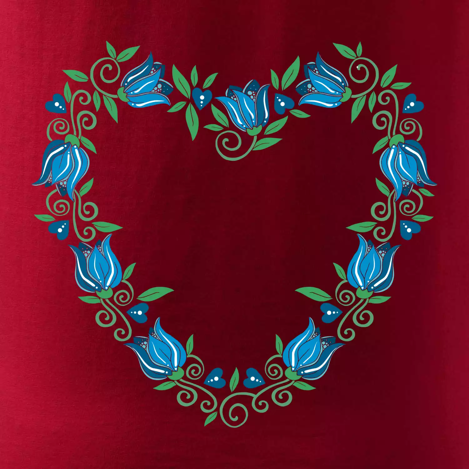 Modré tulipánové srdiečko (Pecka design)